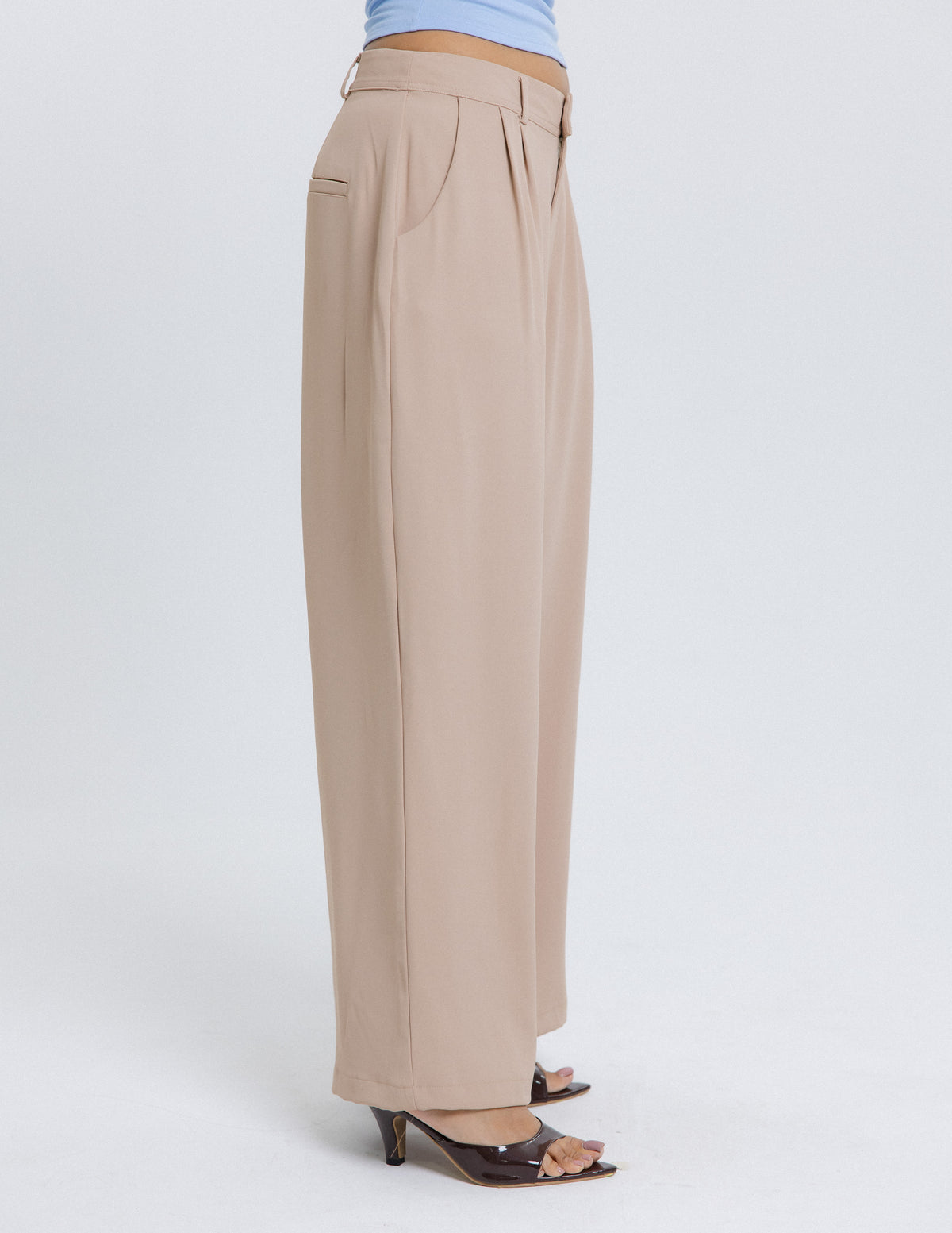 Pleated Wide Leg Pant