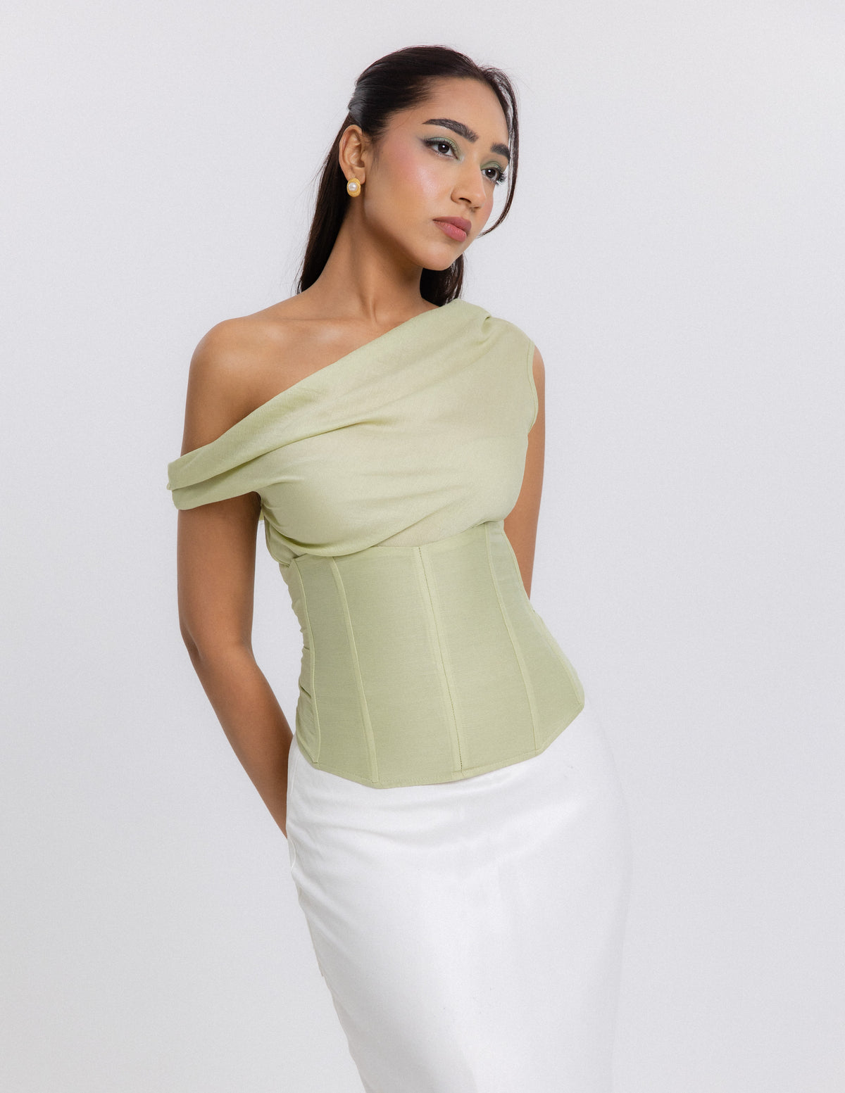 Corset Detail Off Shoulder Top