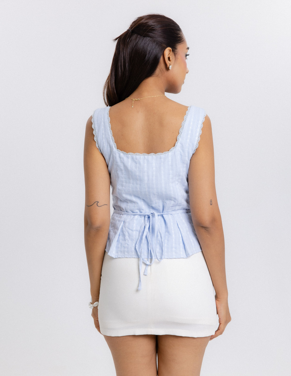 Button Down Lace Detail Top