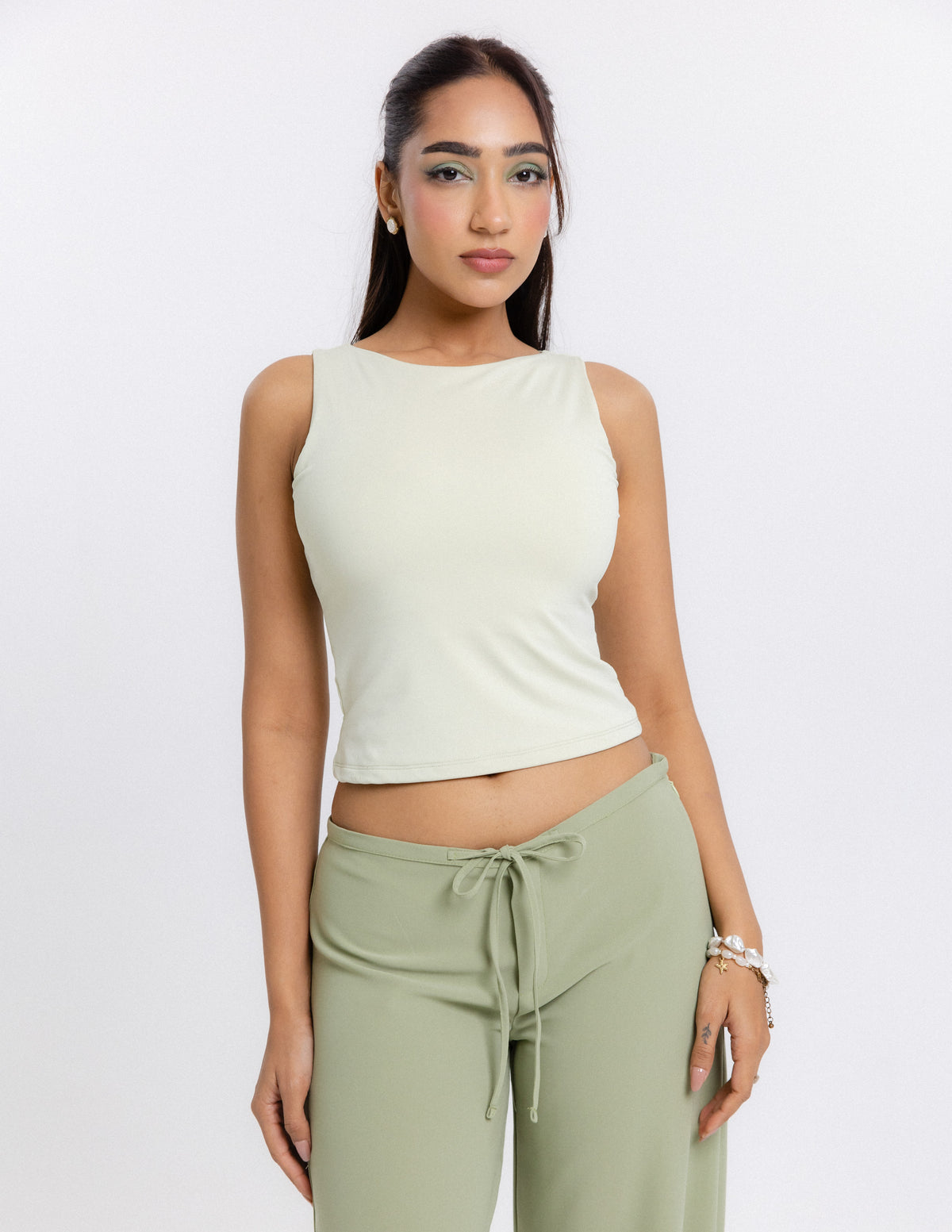 High Neck Fitted Top