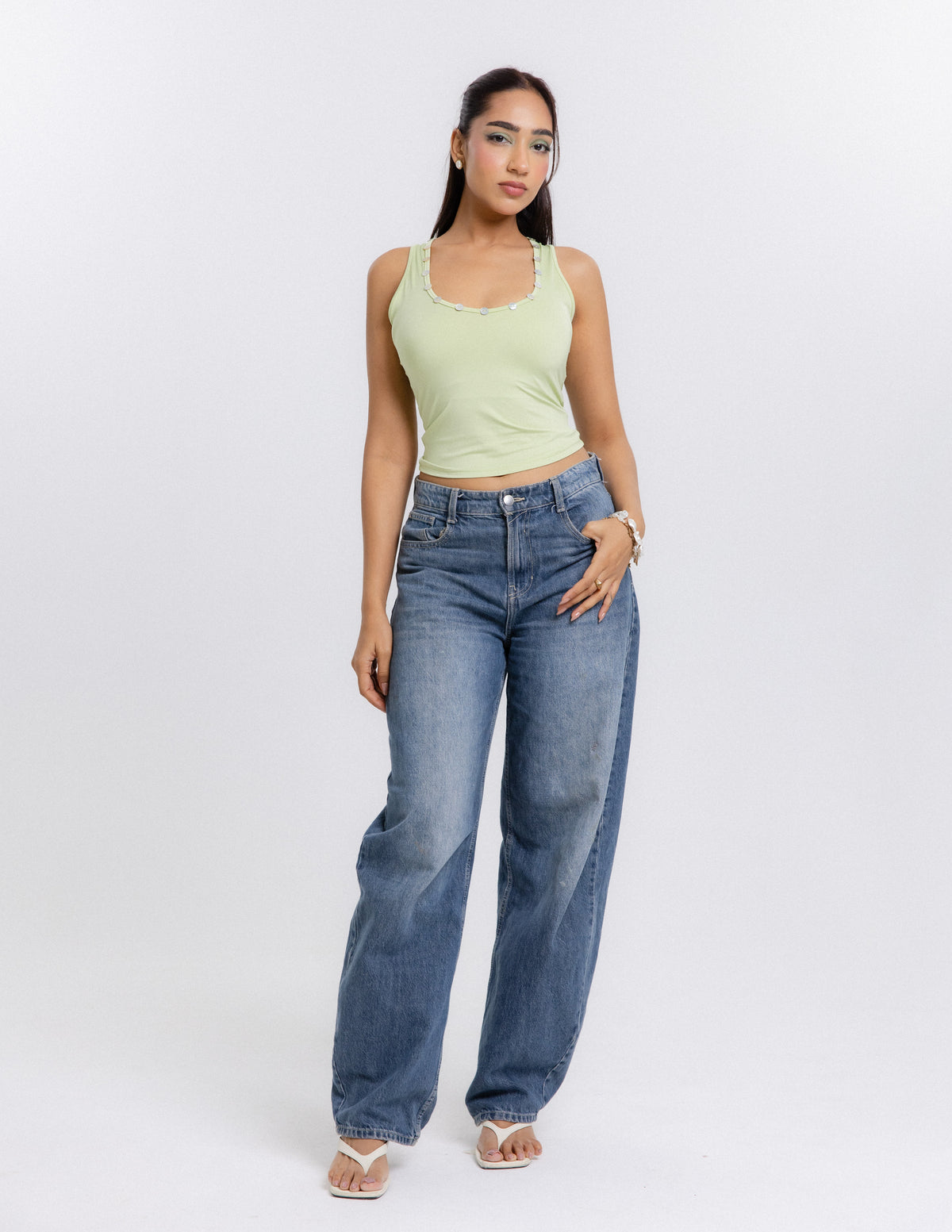 Button Detail Tank Top