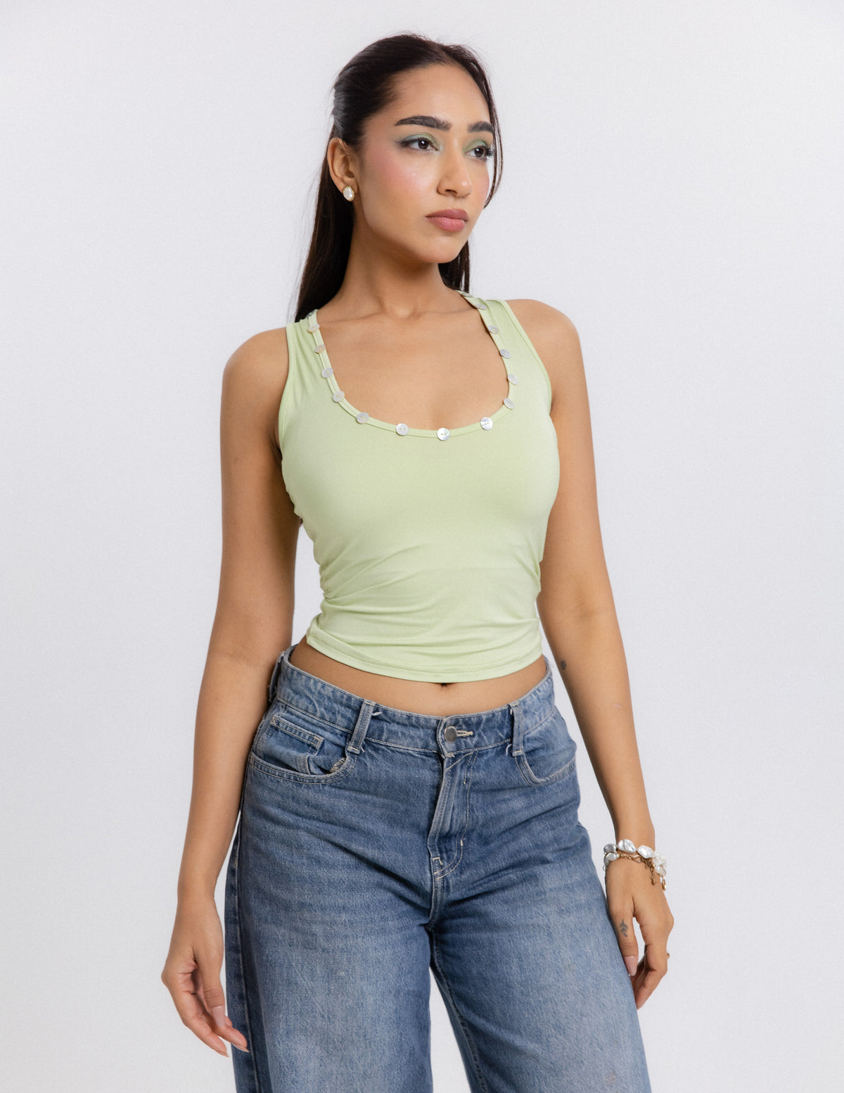 Button Detail Tank Top