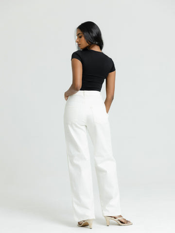 Rue High Neck Fitted Top