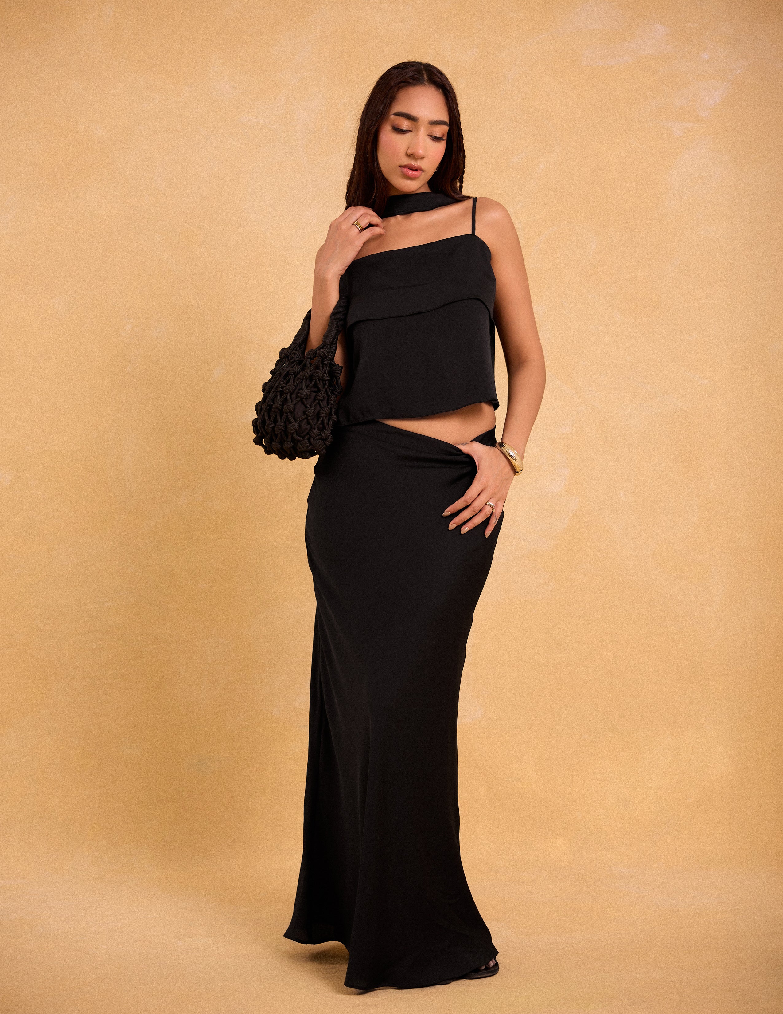 Shawl Detailed Sleeveless Top