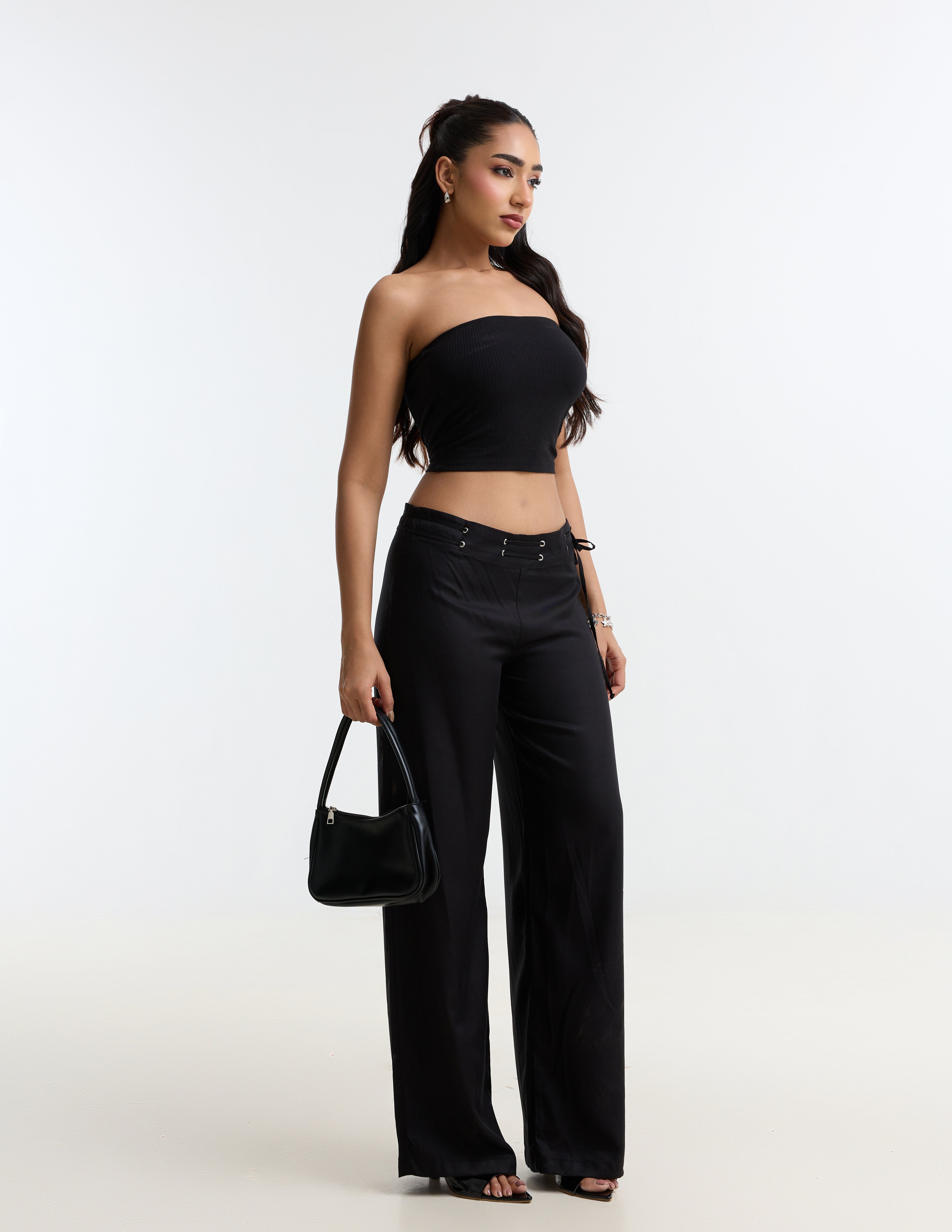 Waist Tie Up Low Waist Pant