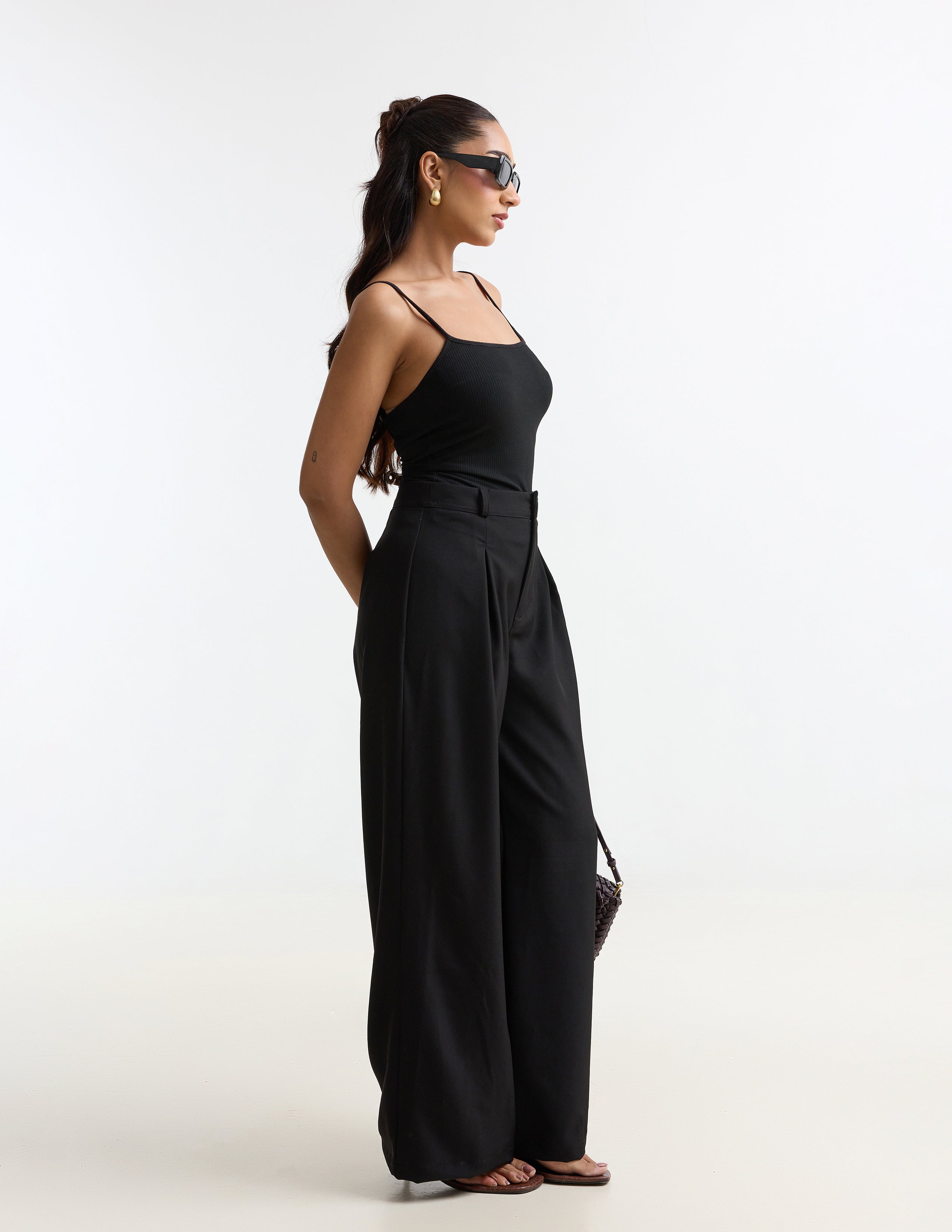 Pleated Wide Leg Pant