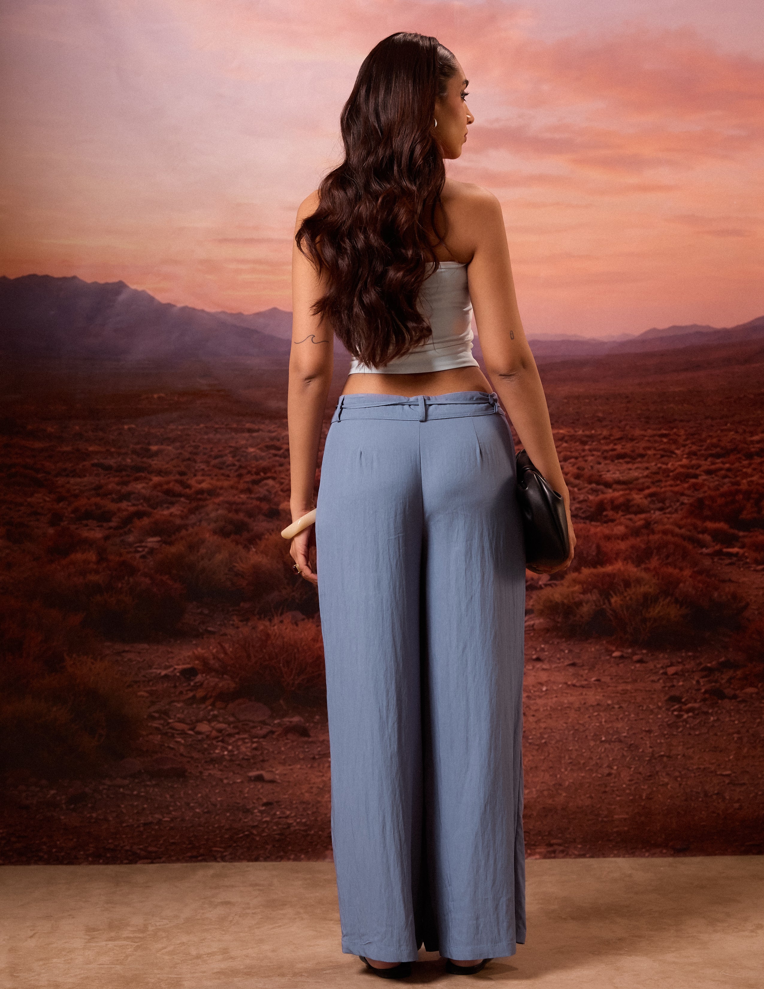 Drawstring Front Pleated Pant