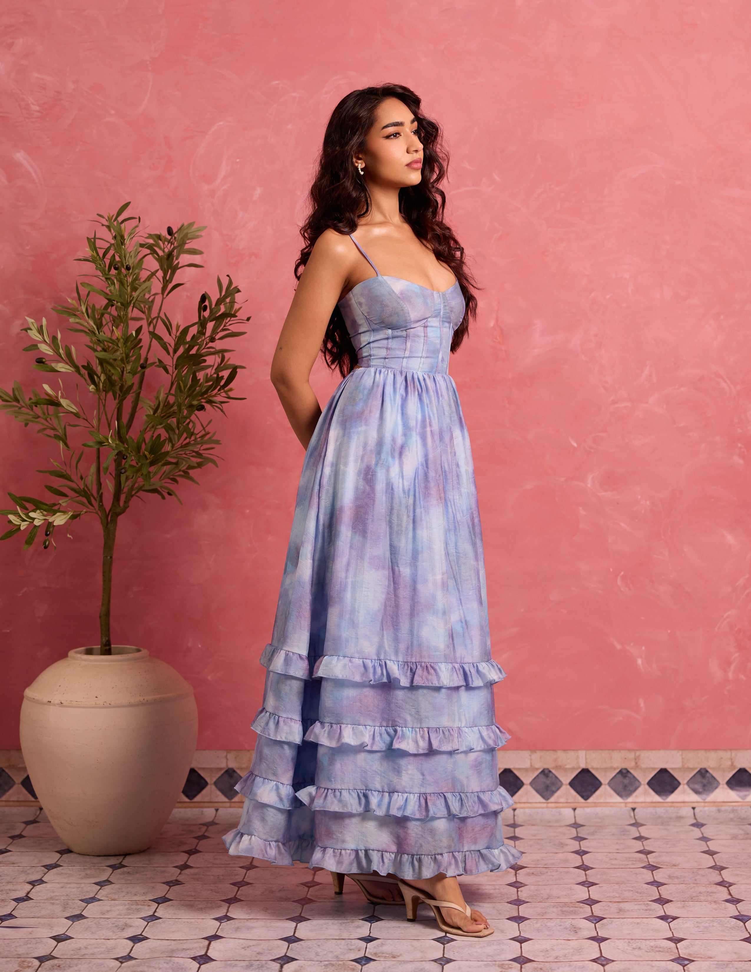 Corset Detail Maxi Dress