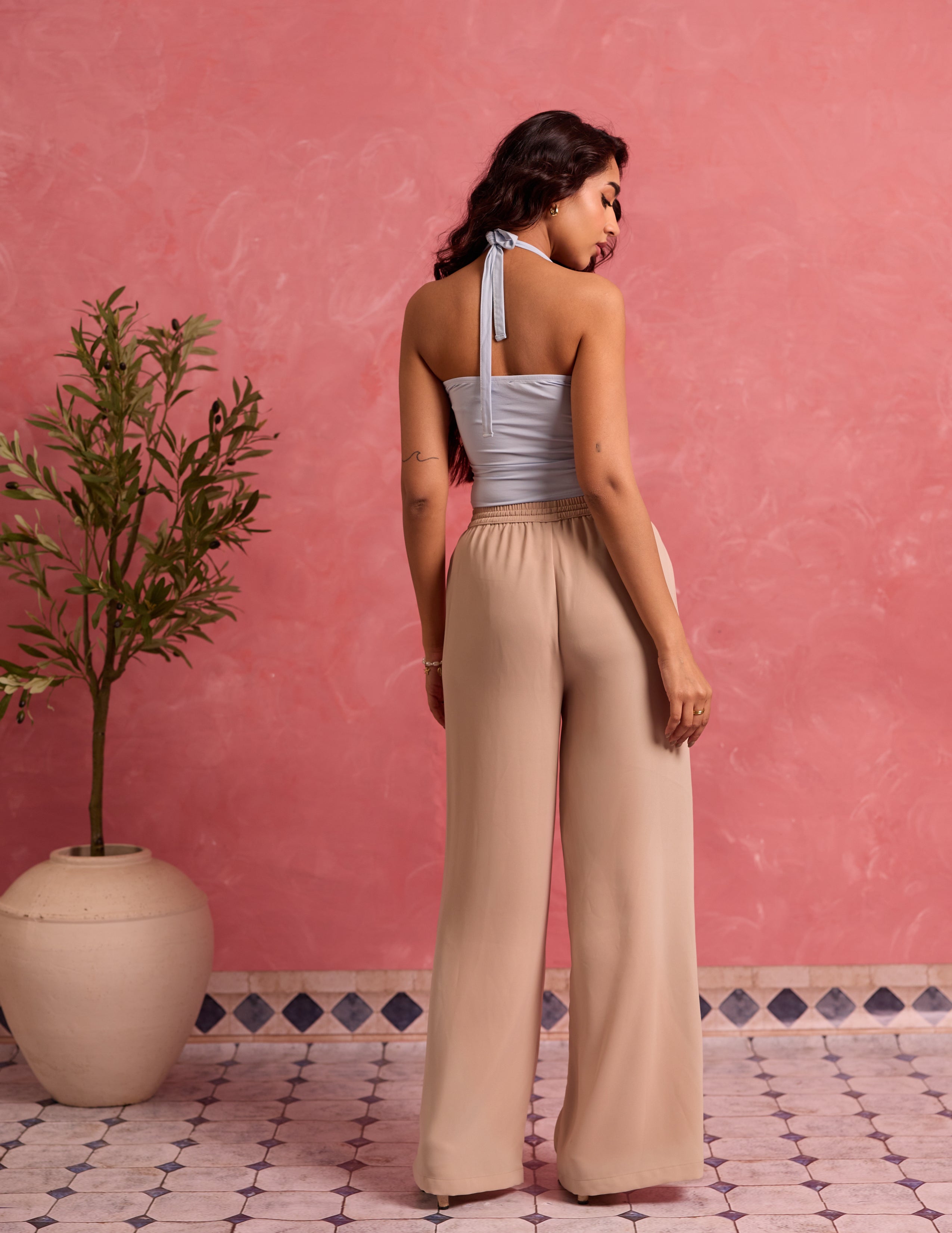 Drawstring Wide Leg Pant