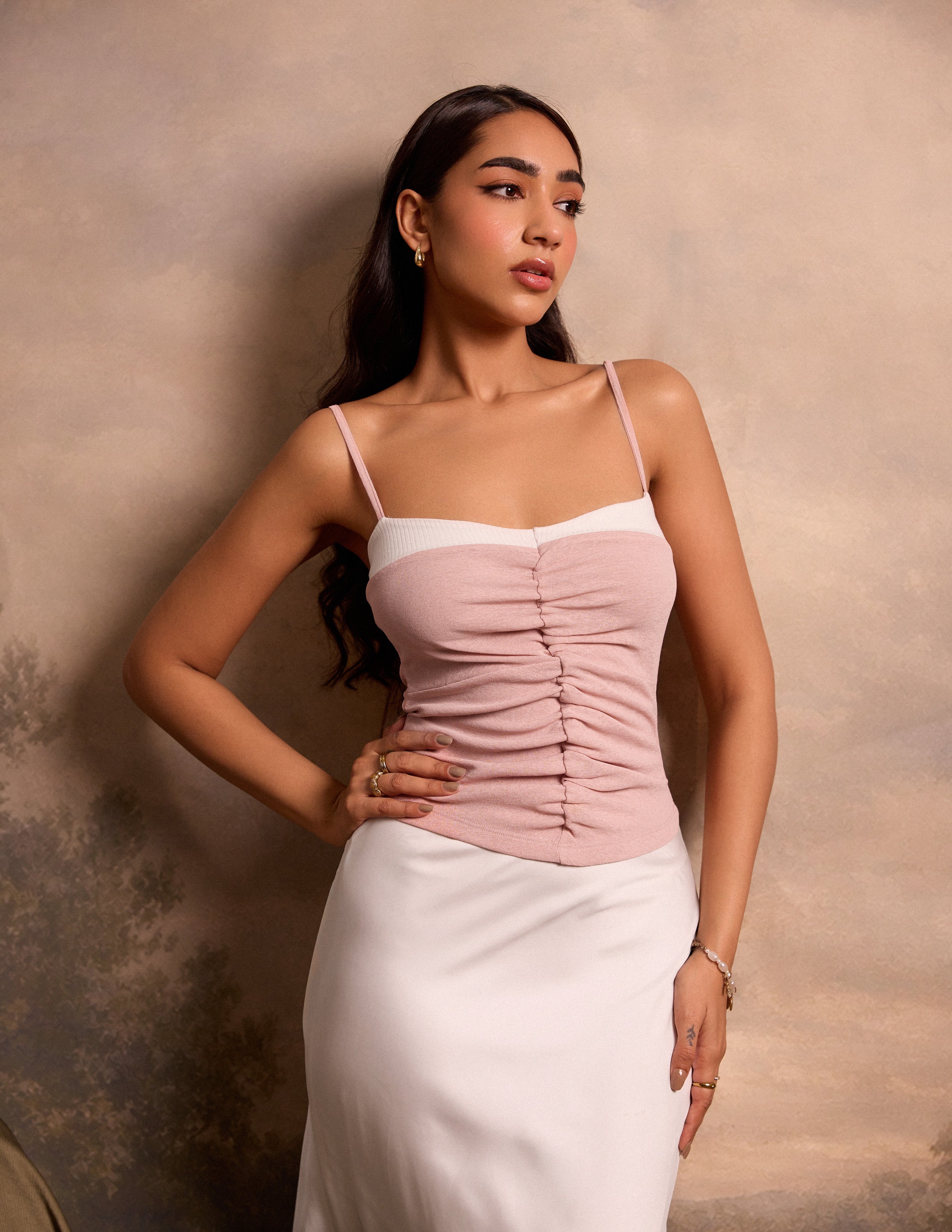 Contrast Strap Detailed Top