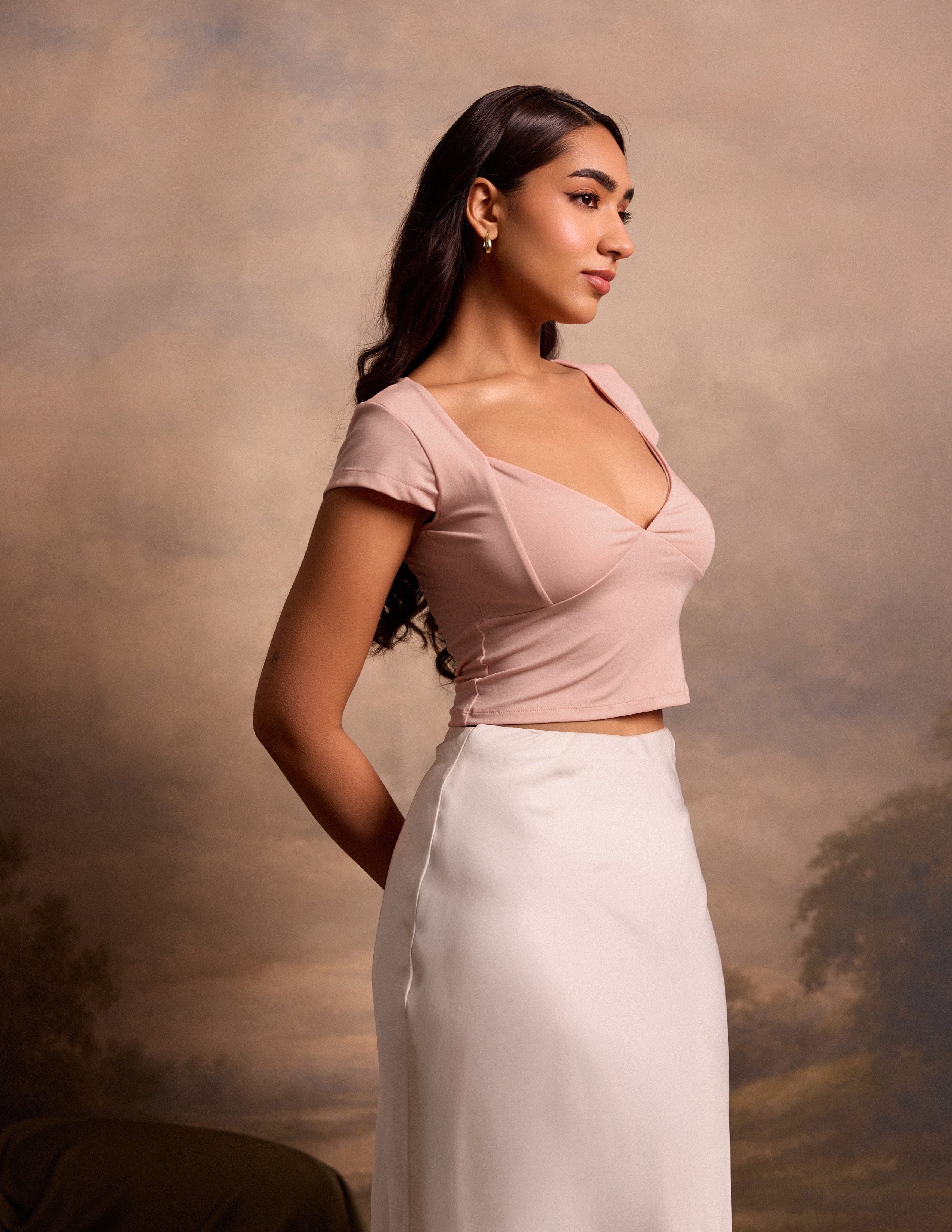 Plunge Neckline Fitted Top