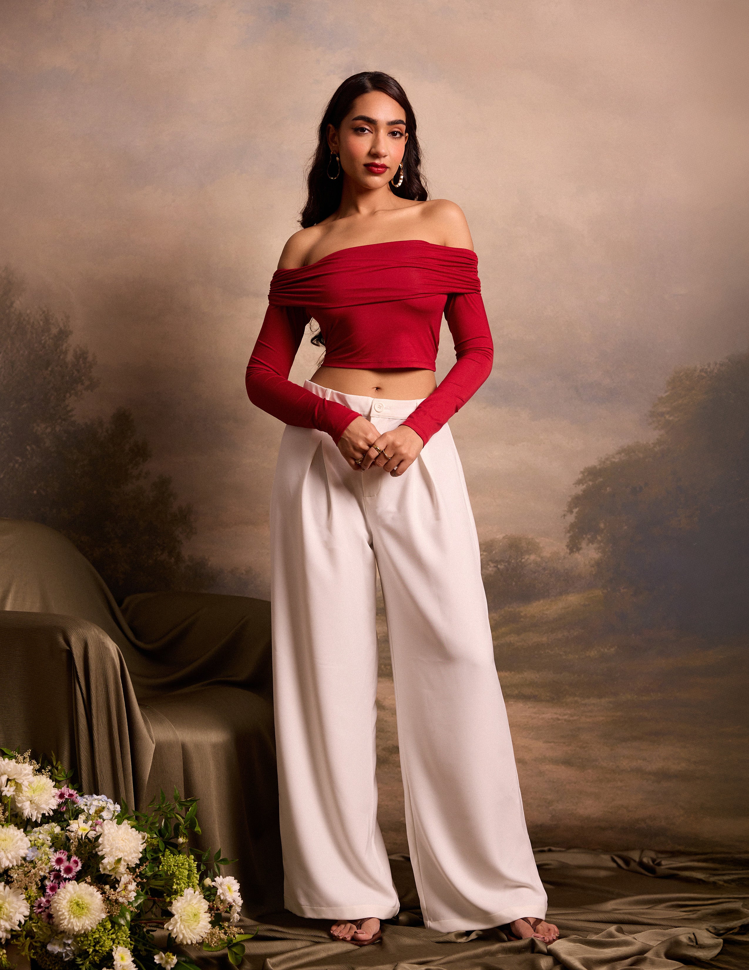Off Shoulder Long Sleeve Top