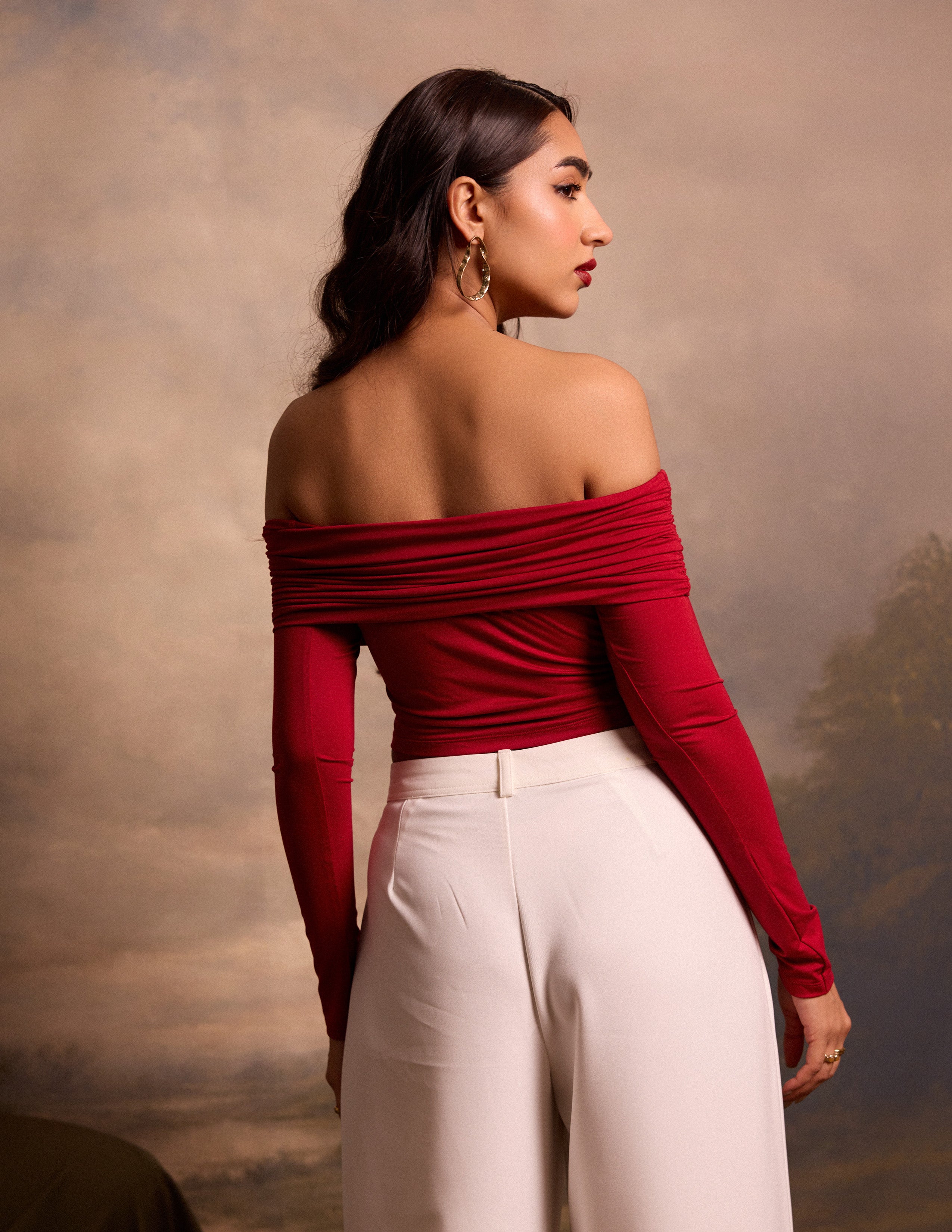 Off Shoulder Long Sleeve Top