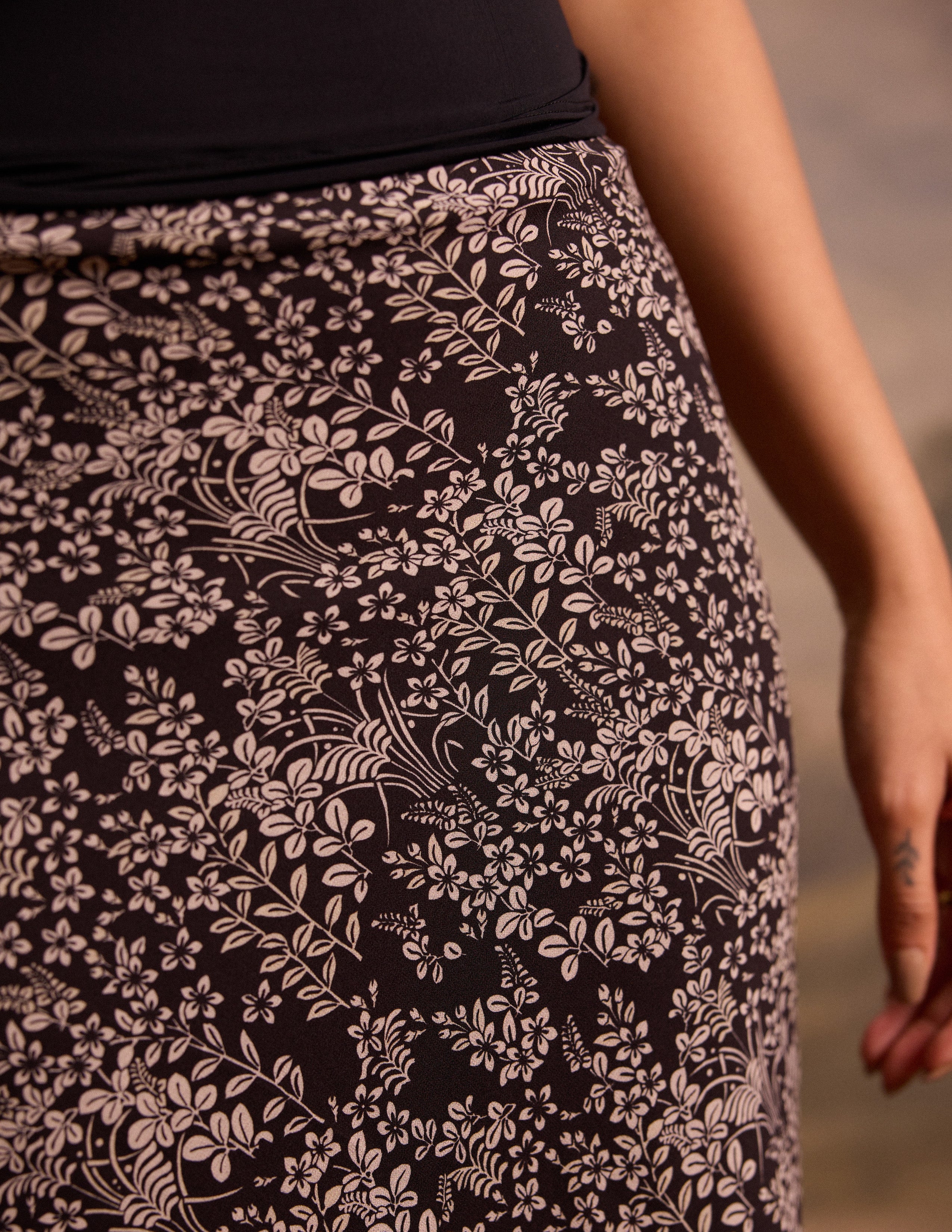Printed Midi Skirt