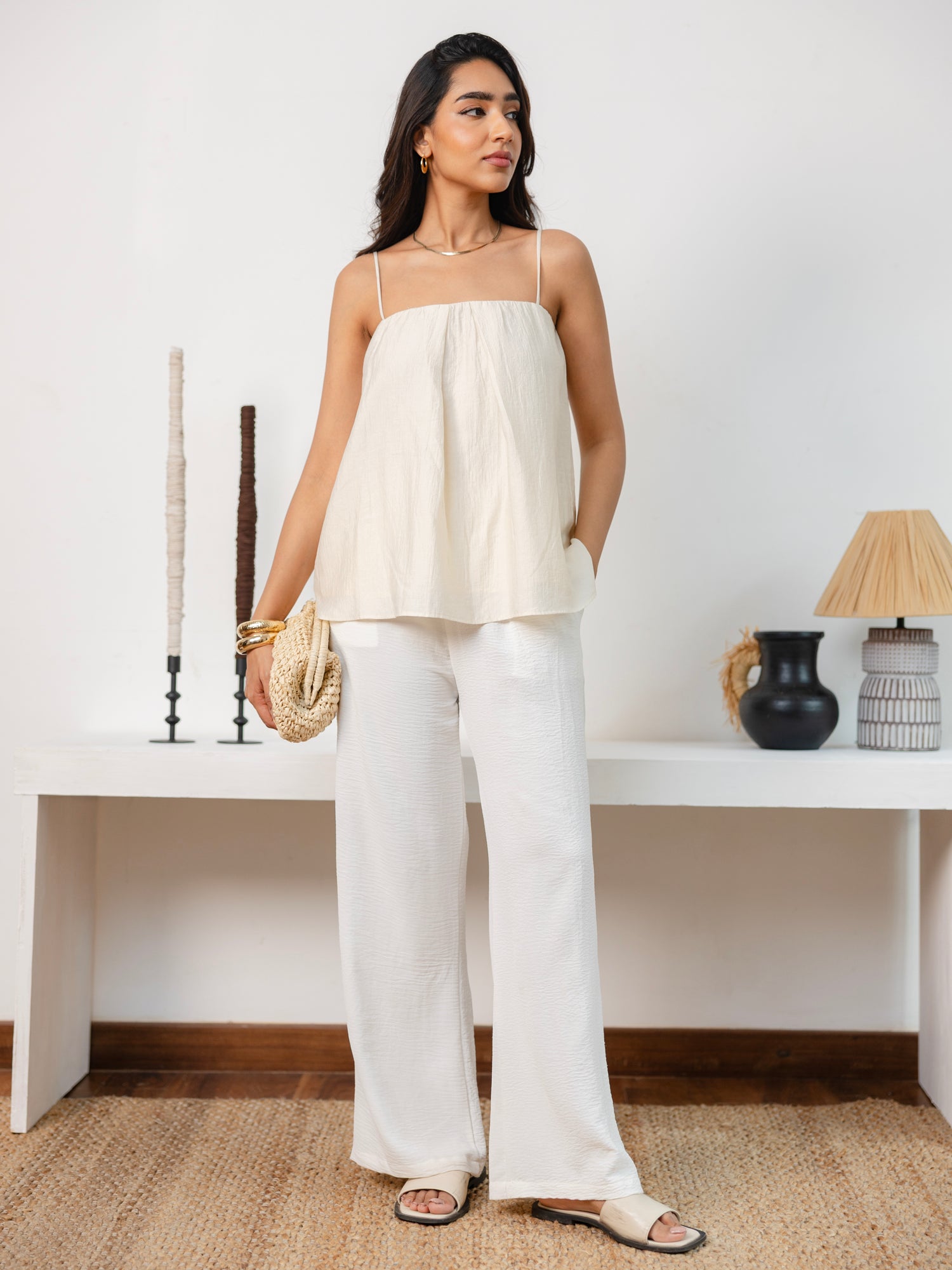 Pleat Detailed Cami Top