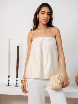 Pleat Detailed Cami Top