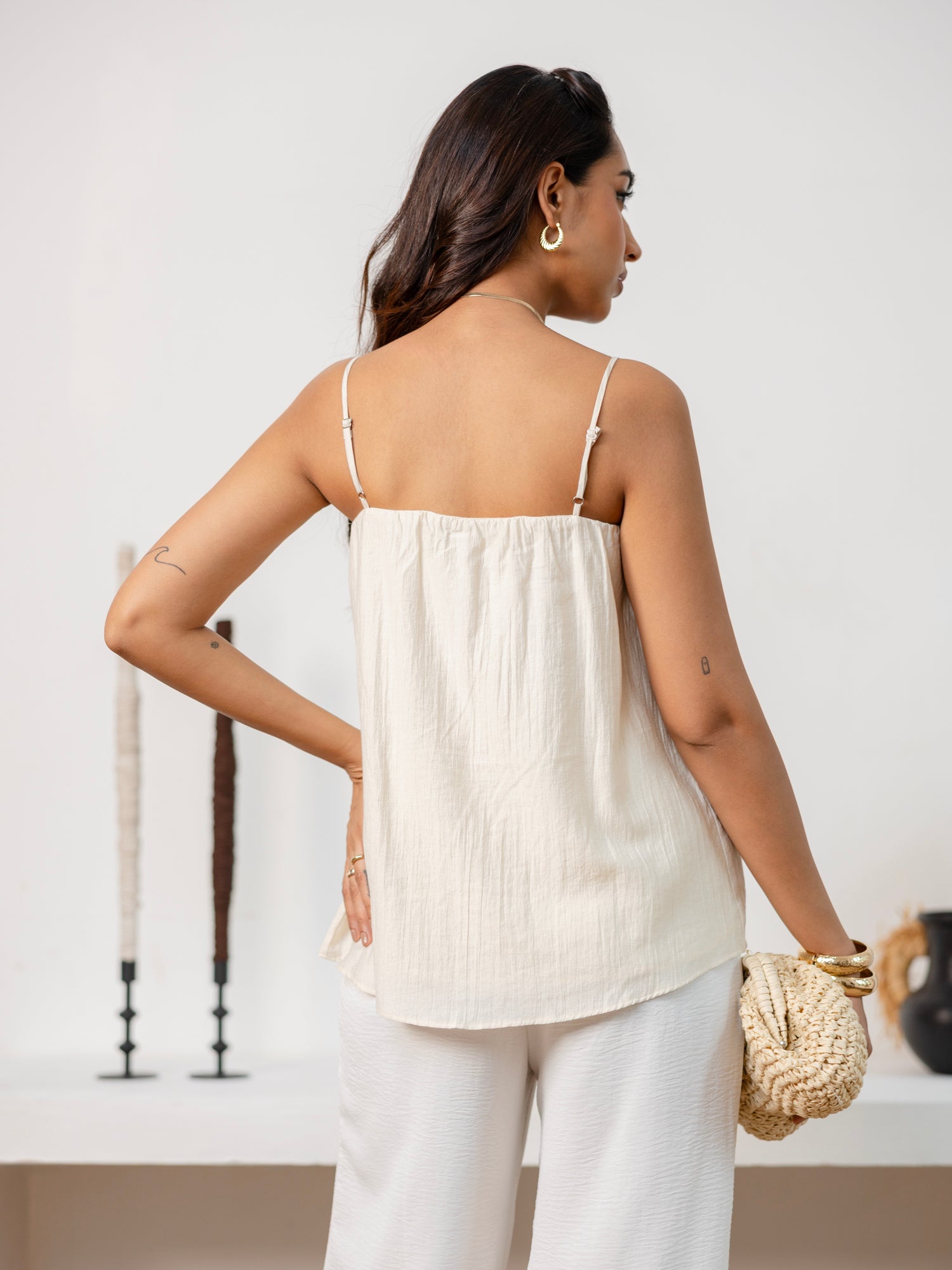 Pleat Detailed Cami Top