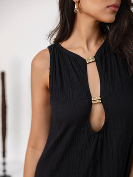 Double Key Hole Detail Maxi Dress