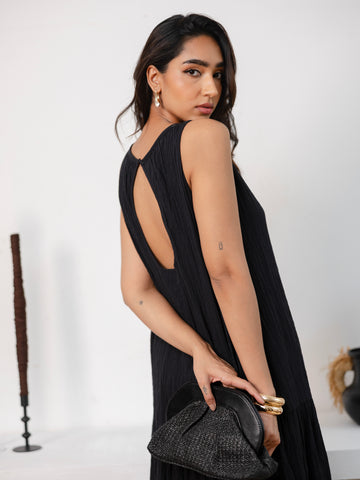 Double Key Hole Detail Maxi Dress