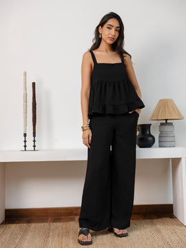 Thick Strap Peplum Top