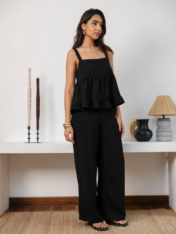 Thick Strap Peplum Top