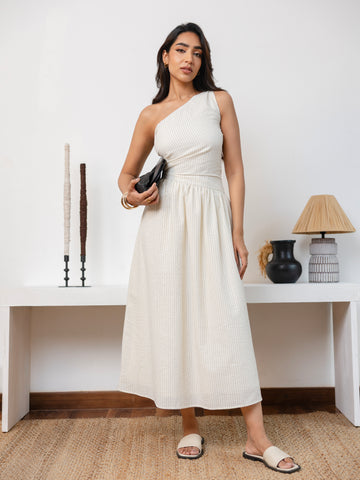 One Shoulder Midi Dress