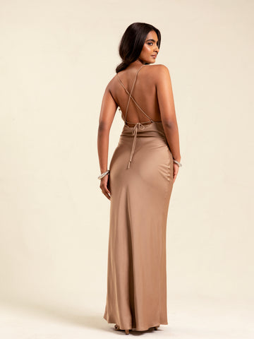 Cowl Detailed Maxi Dress