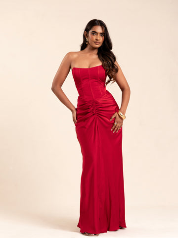 Ruched Detailed Maxi Skirt
