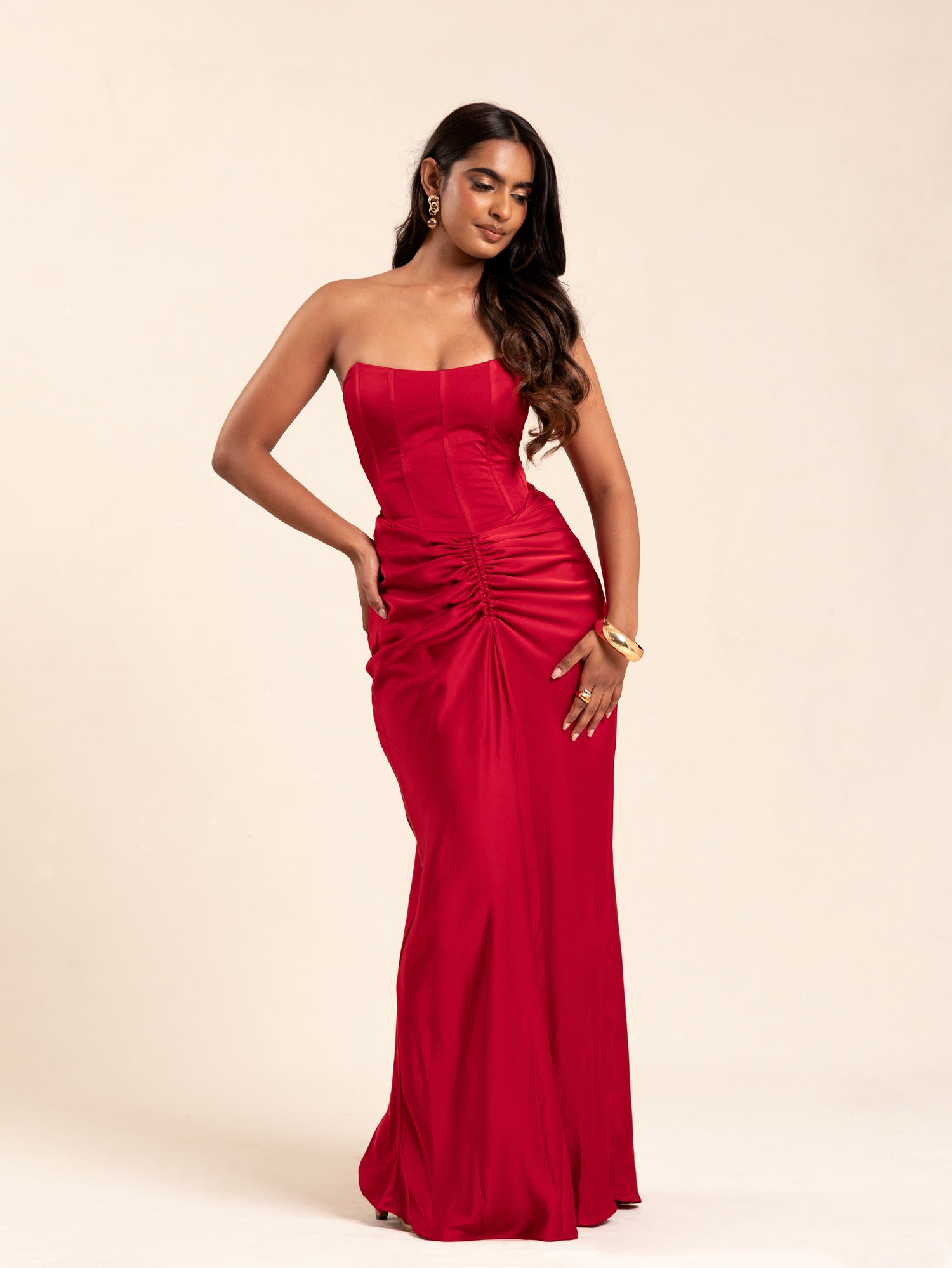 Ruched Detailed Maxi Skirt