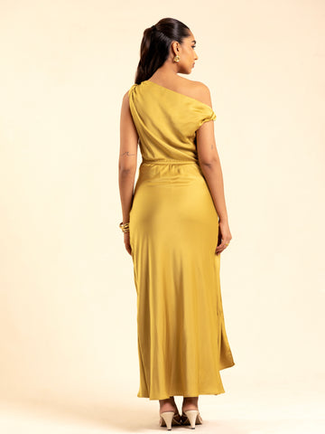 Twisted Detailed Bias Maxi Dress