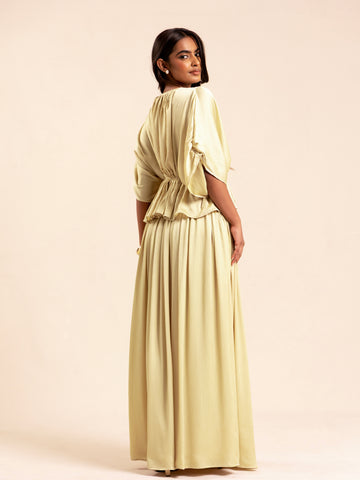 Pleated Loose Fit Satin Top