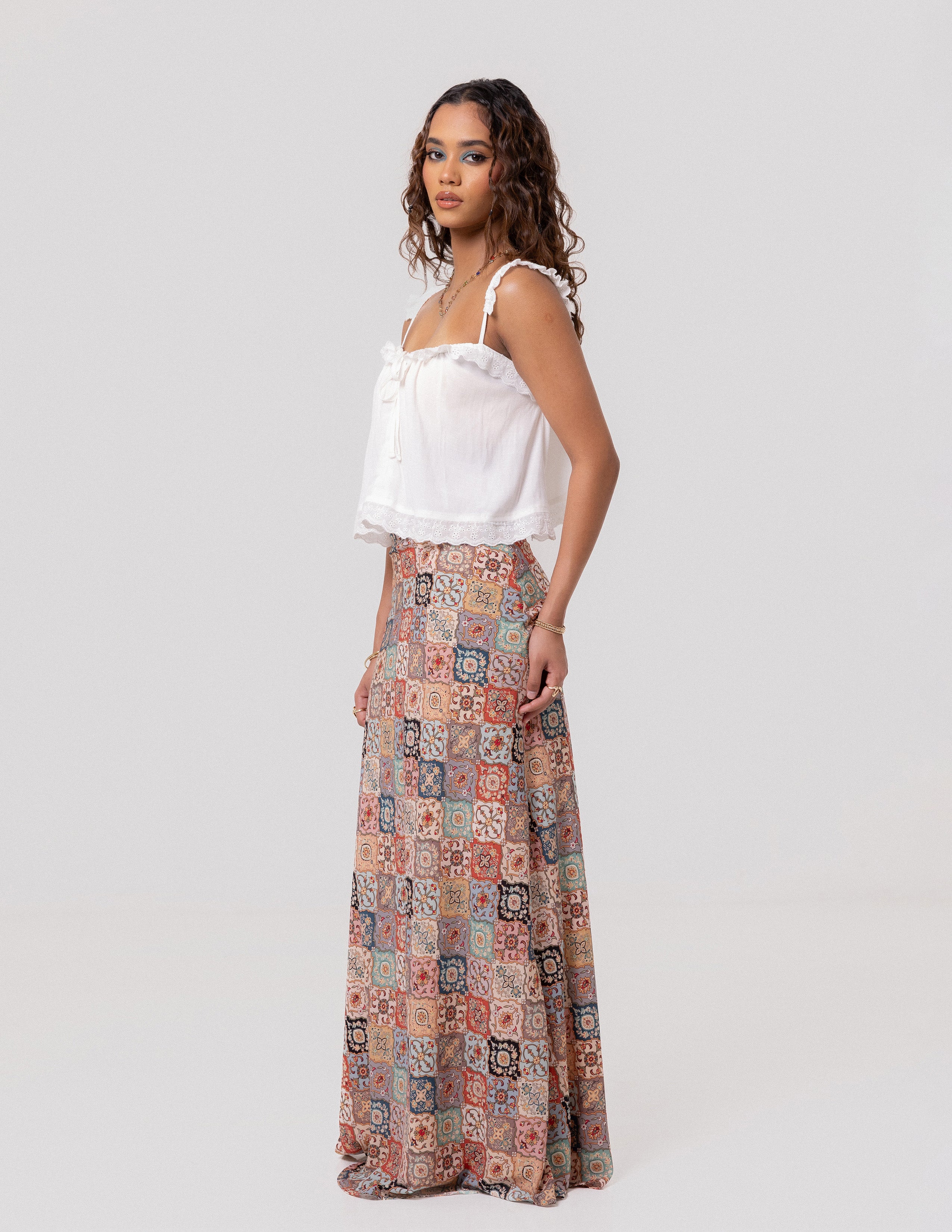 Lace Detail Front Tieup Top