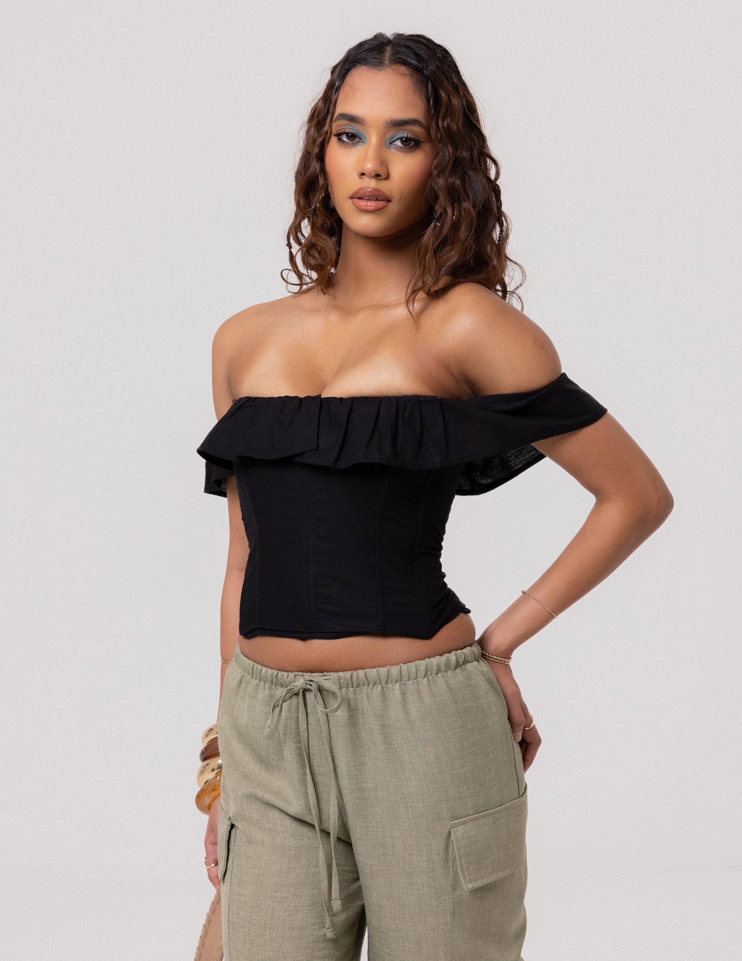 Off Shoulder Back Tieup Top