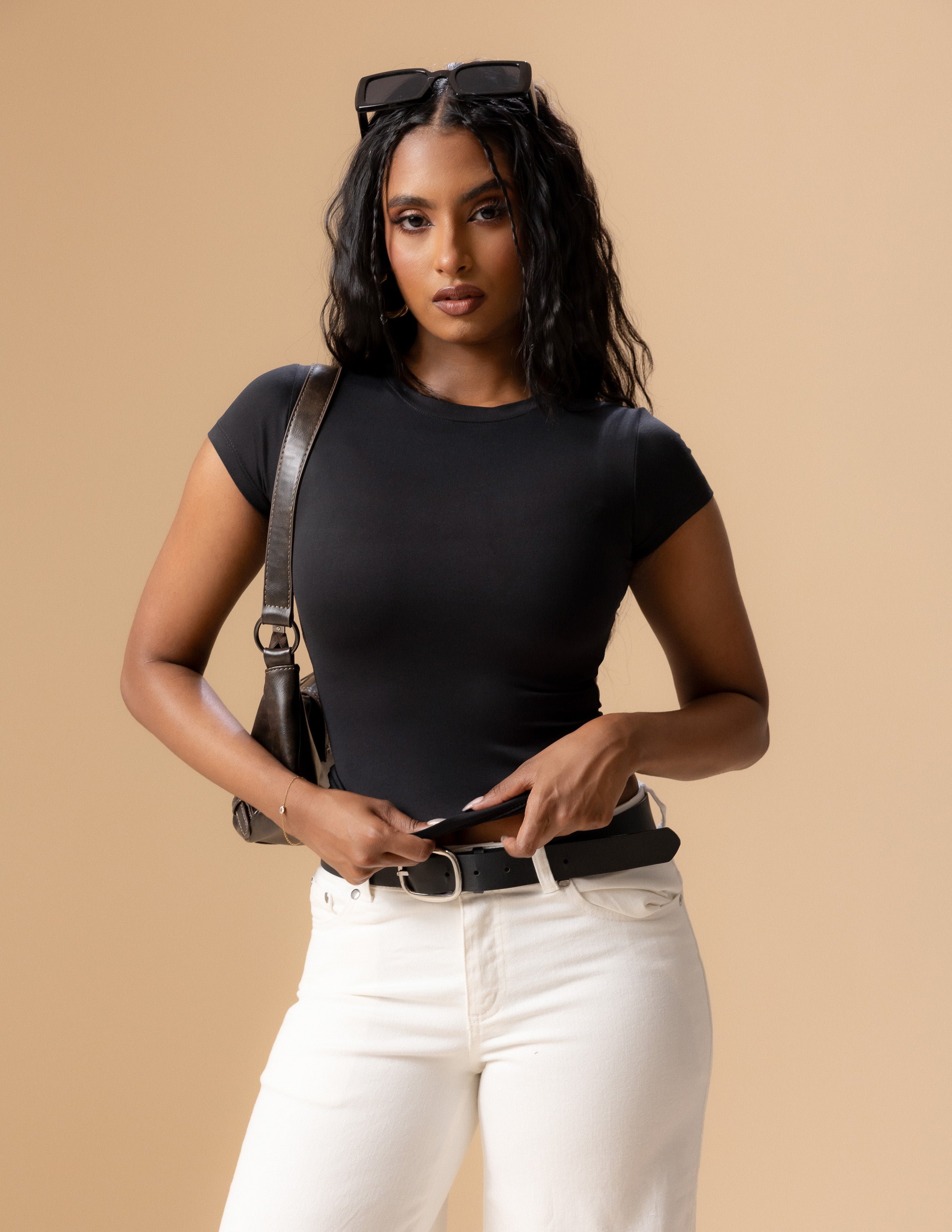 Rue High Neck Fitted Top