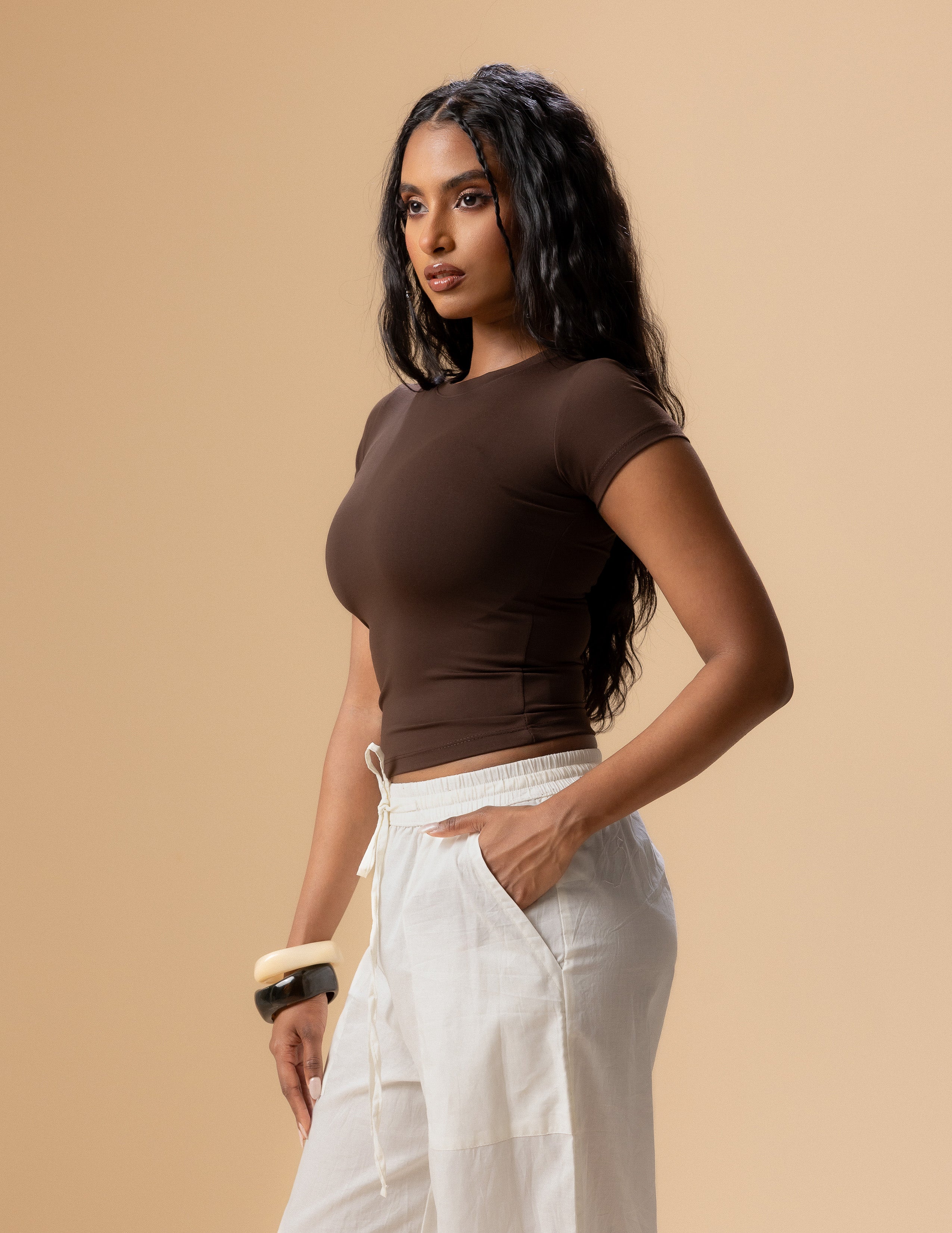 Rue High Neck Fitted Top