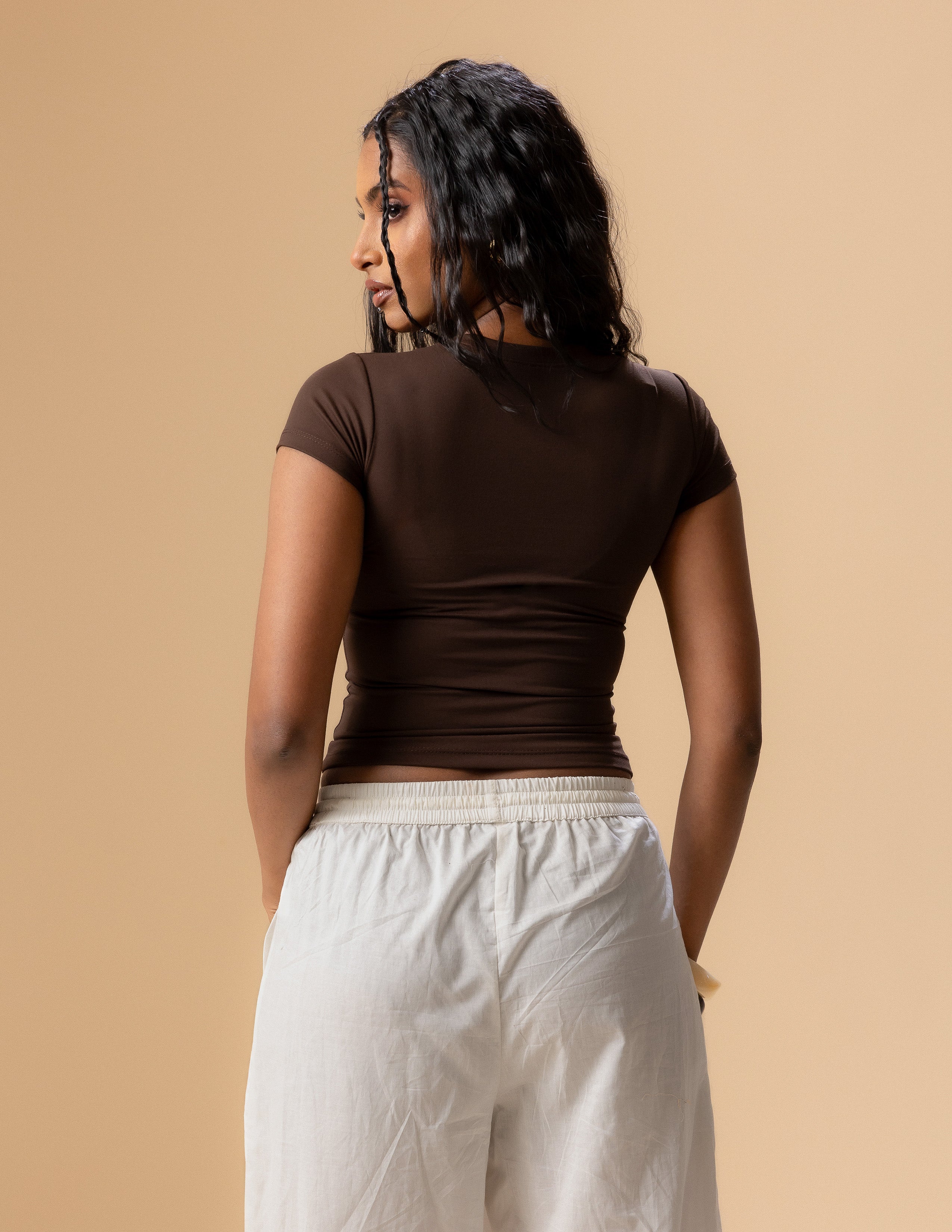 Rue High Neck Fitted Top