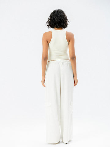 Amee Halter Deep Neck Top