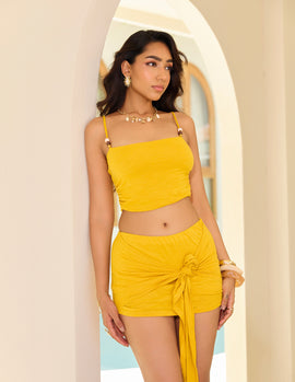 Mock Wrap Mini Skirt