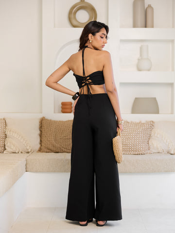 Front Ruched Tie Up Pant