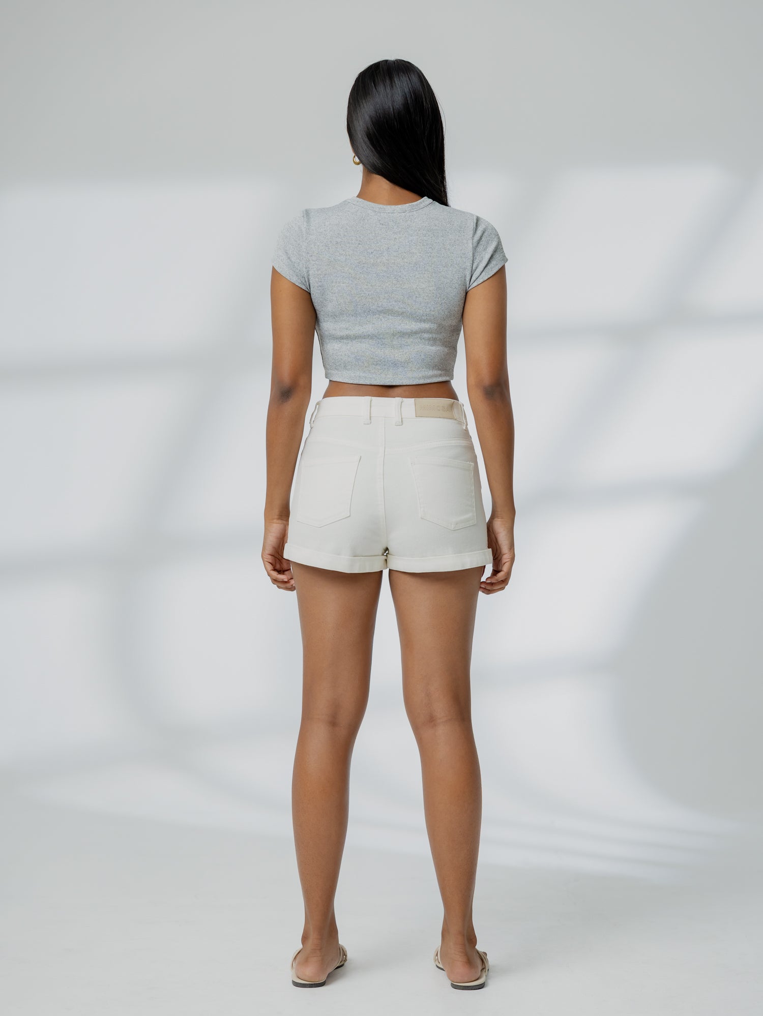 High Waist Folded Hem Short