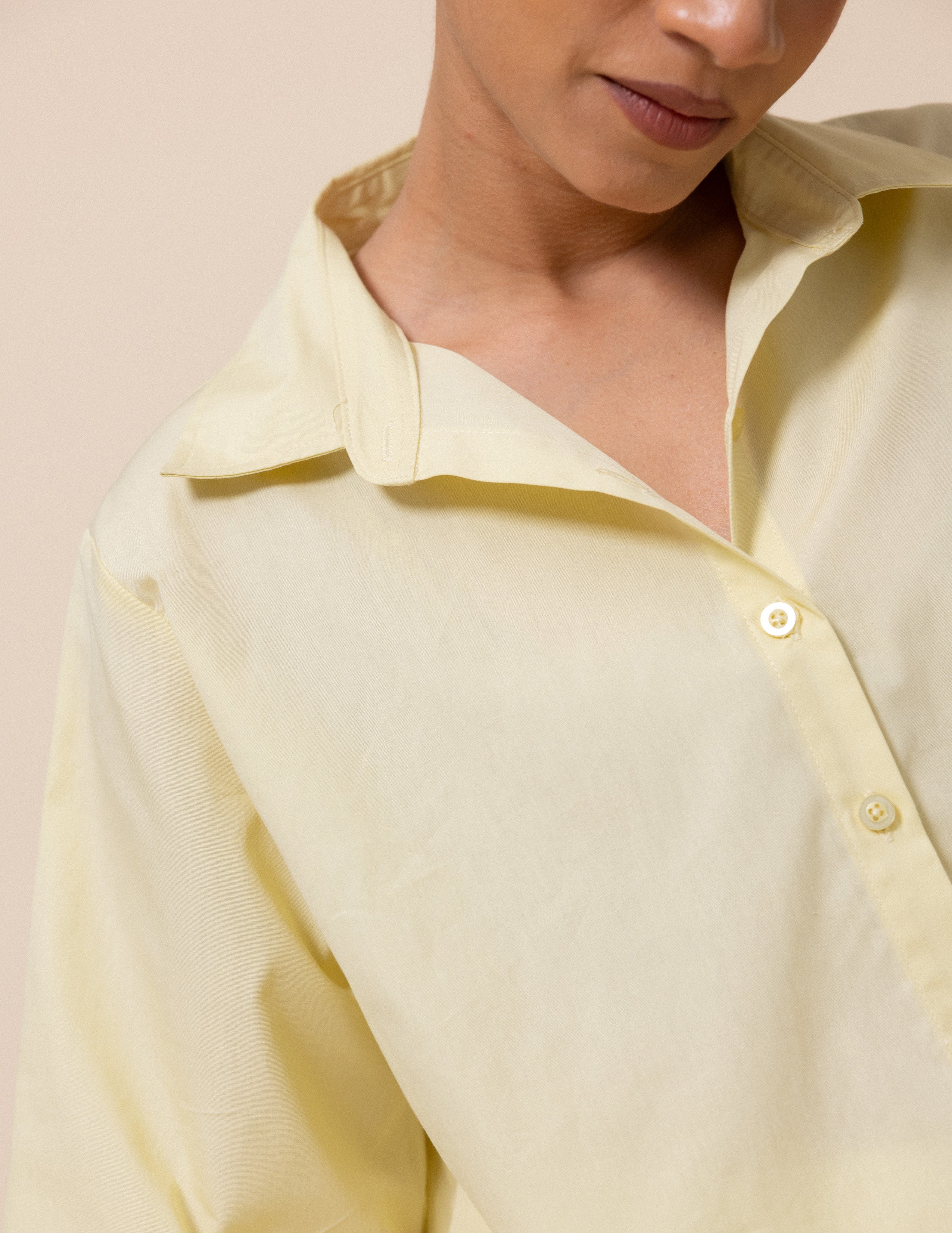 Button Down Cropped Shirt