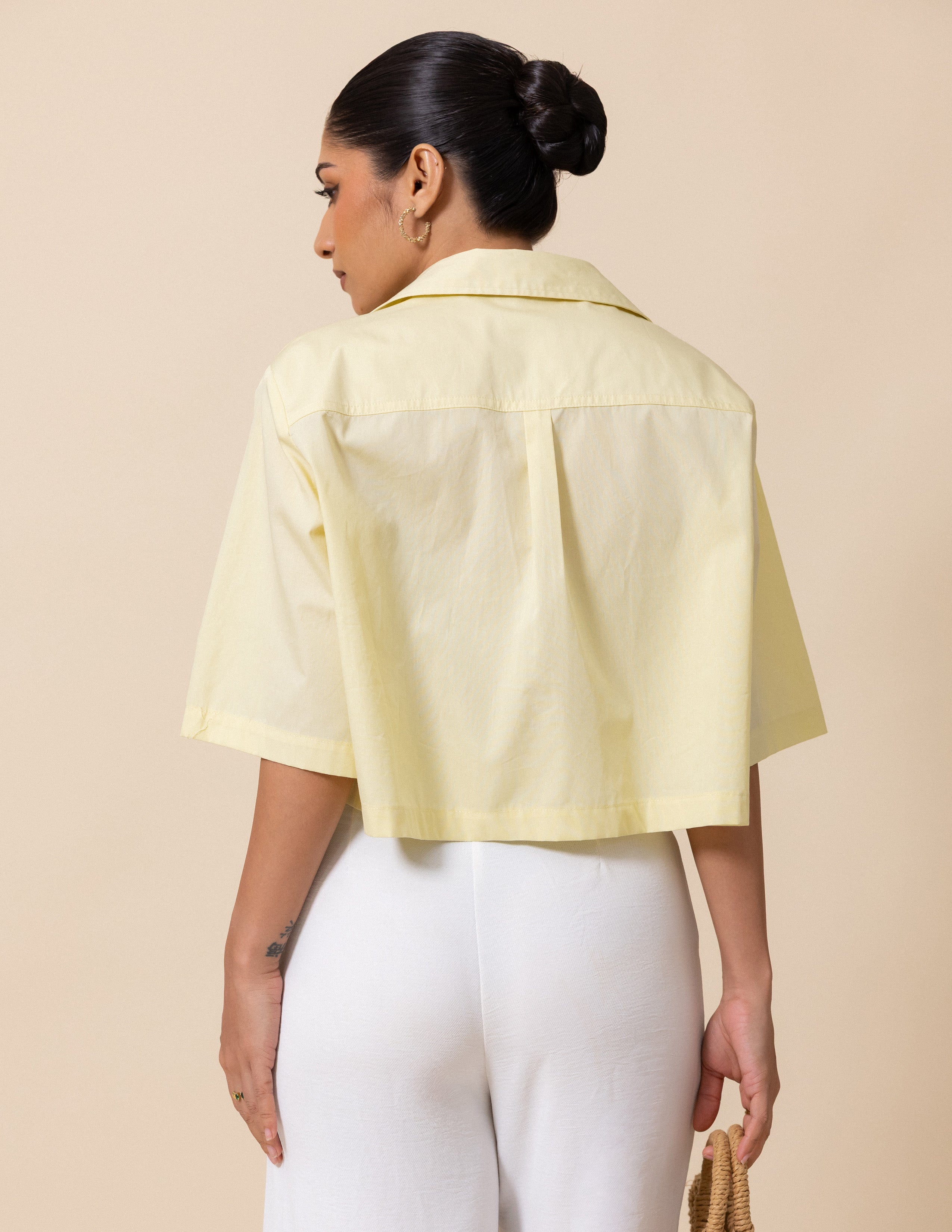 Button Down Cropped Shirt