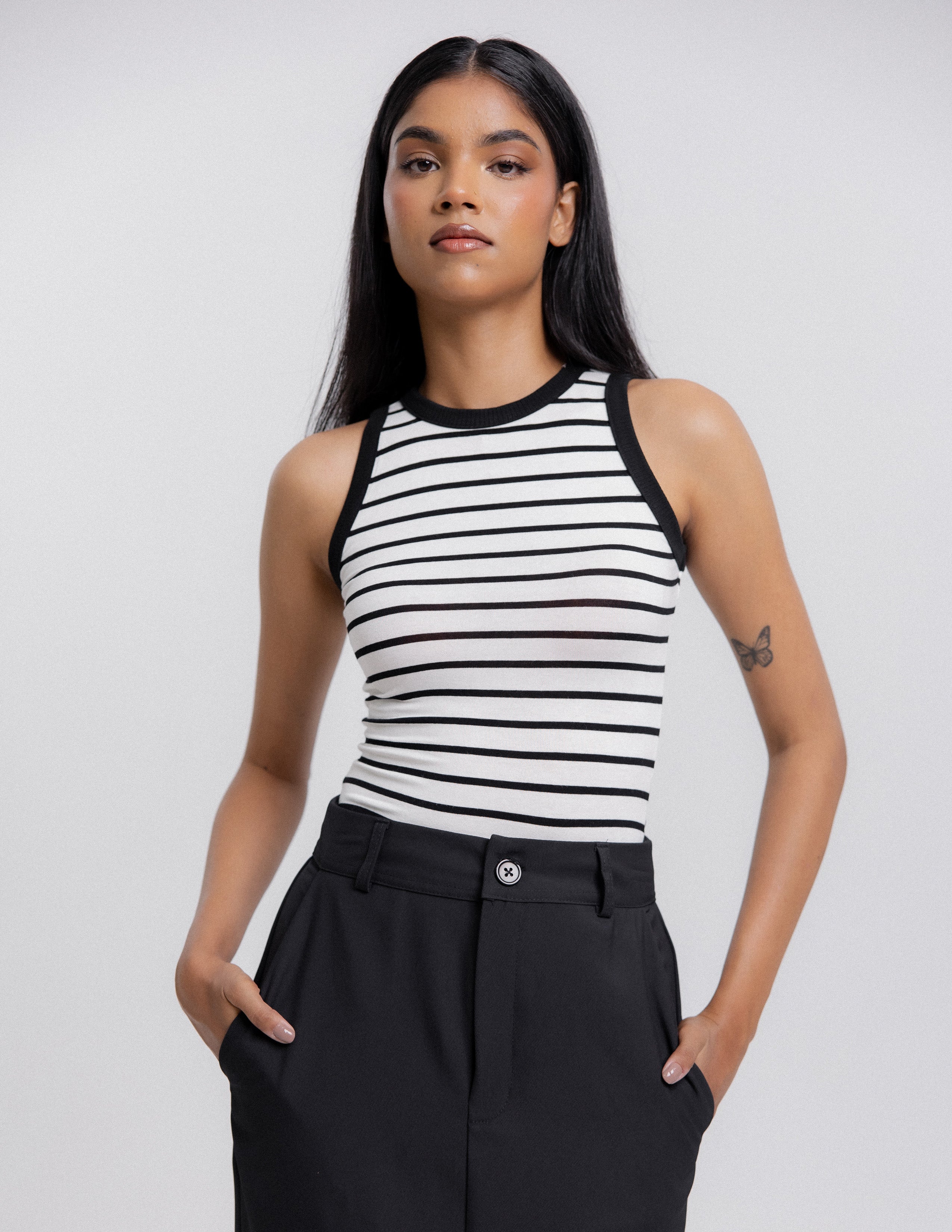 Striped Sleeveless Top