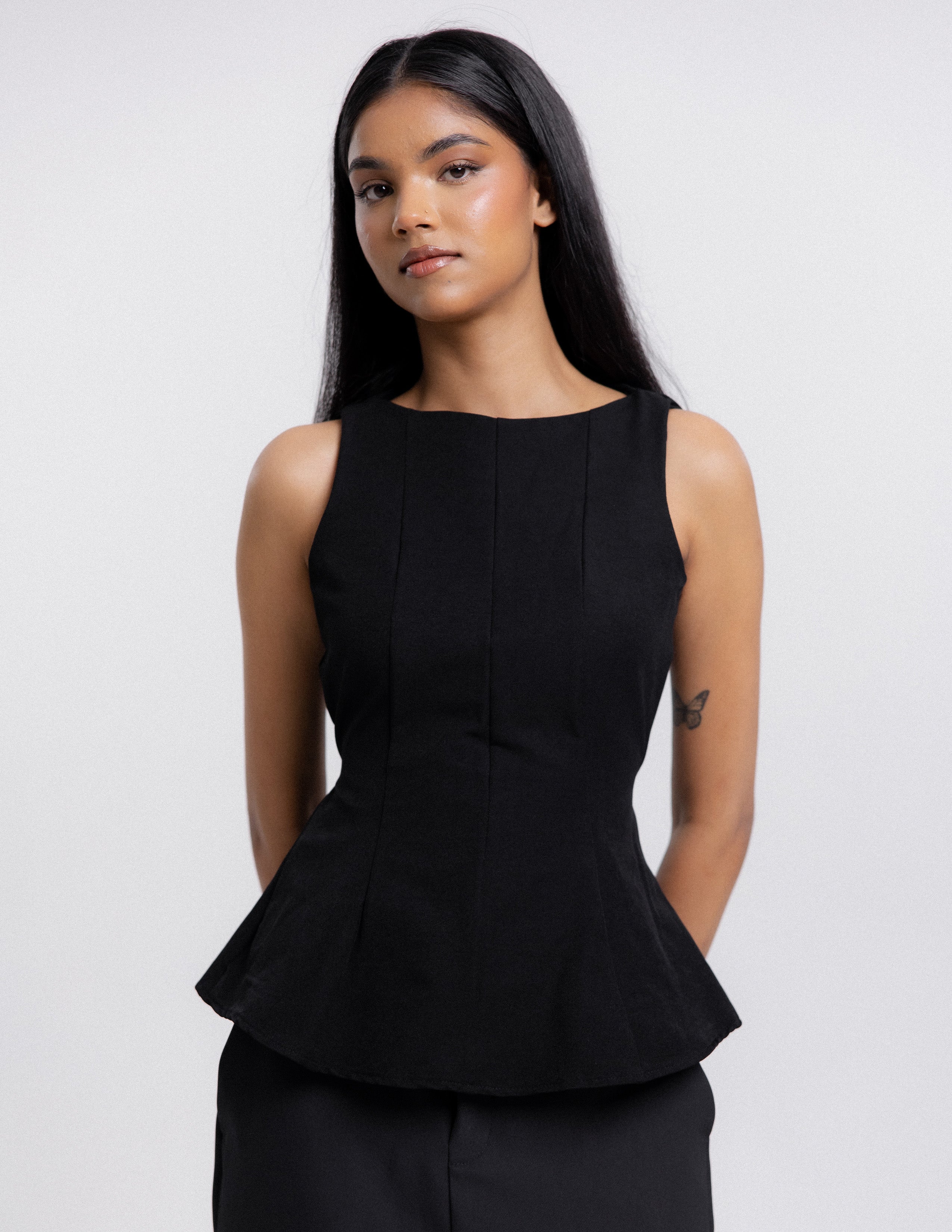 Sleeveless Peplum Top