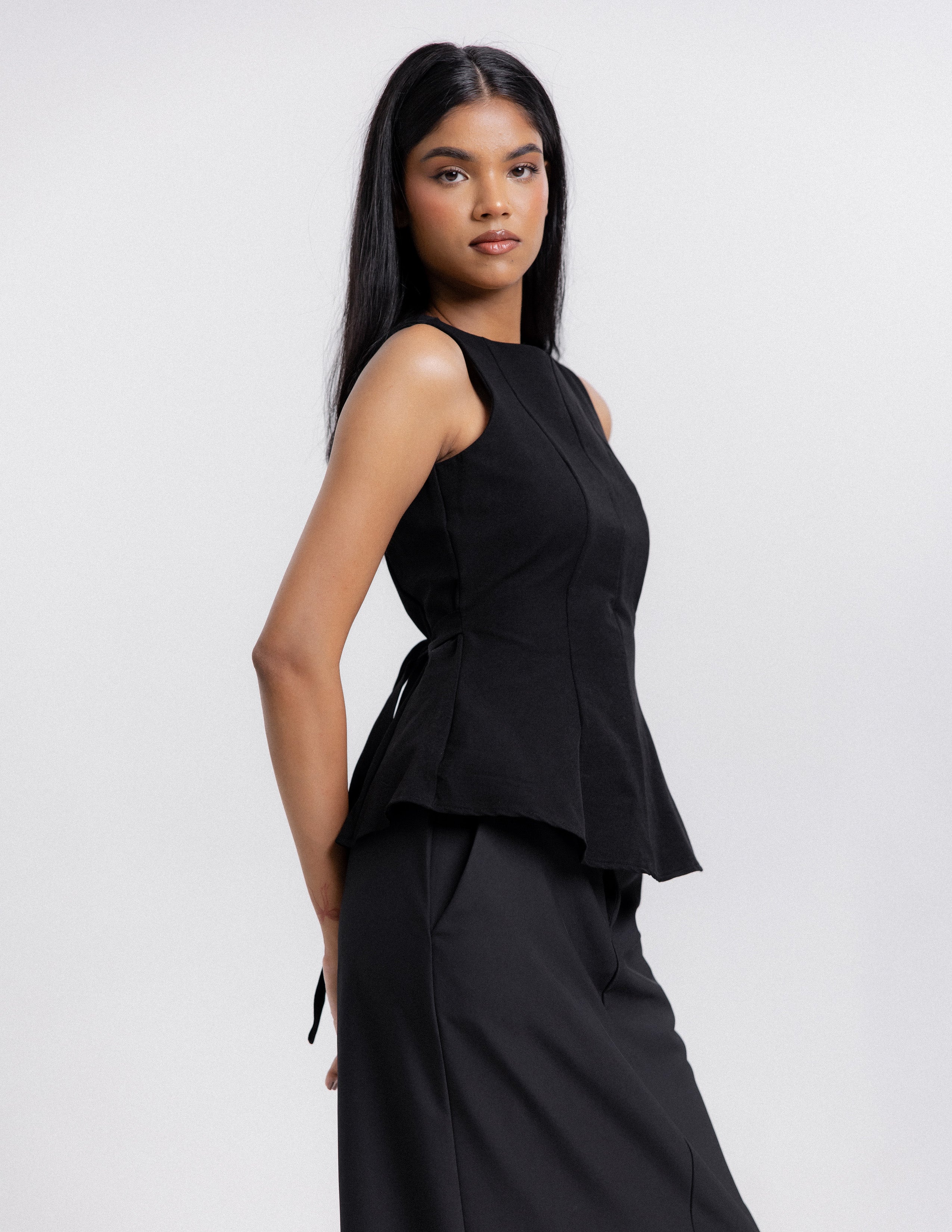 Sleeveless Peplum Top