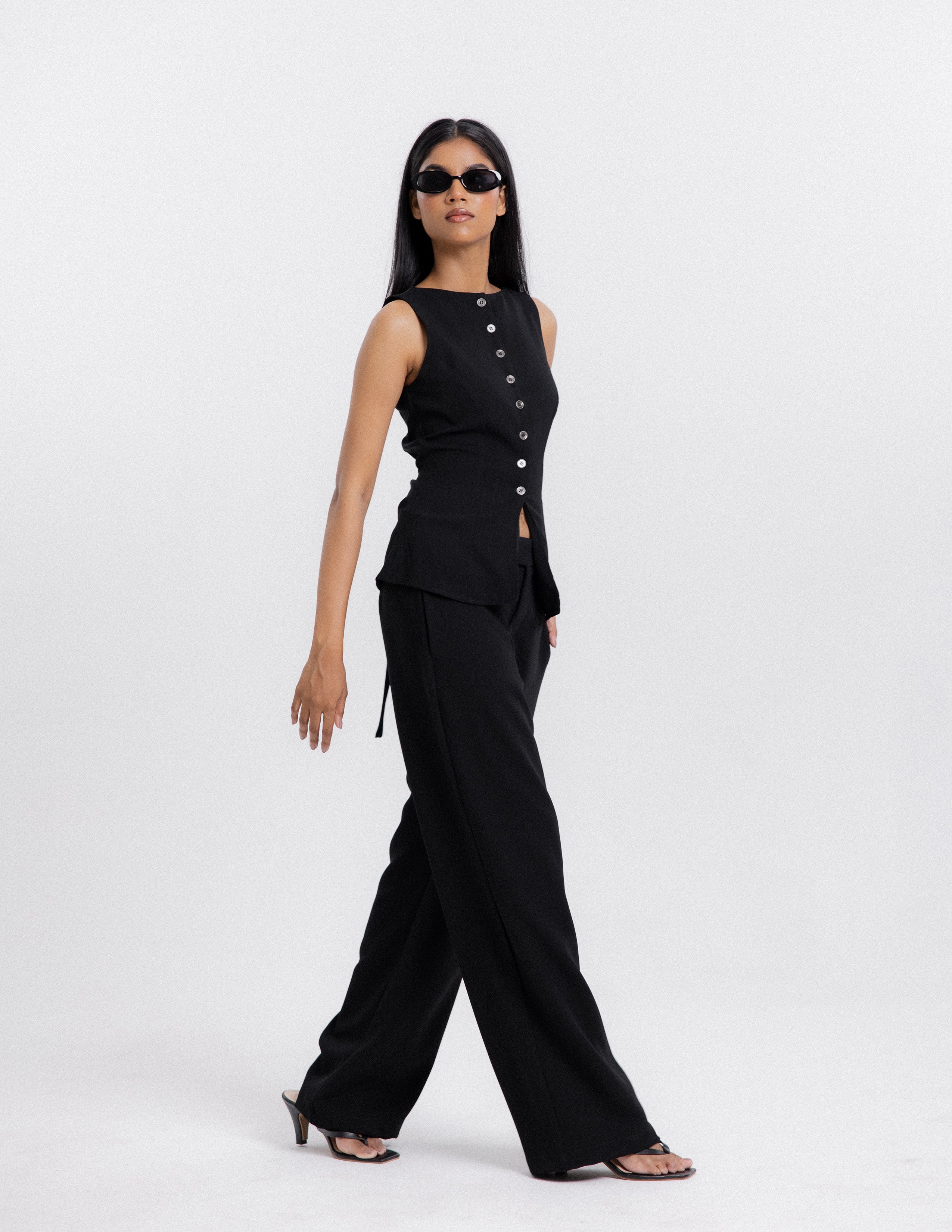 Button Down Sleeveless Top
