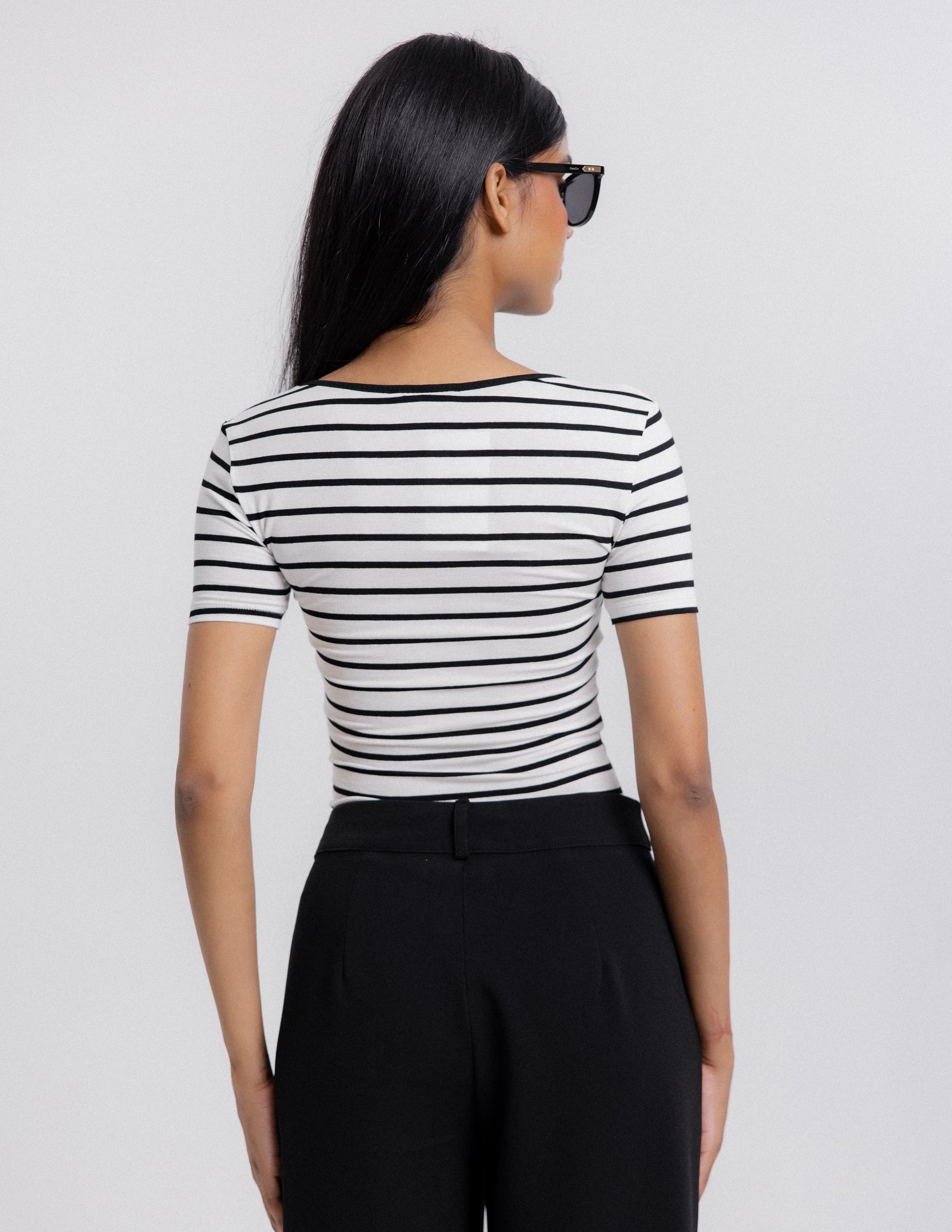 Striped Rounded Neck Top