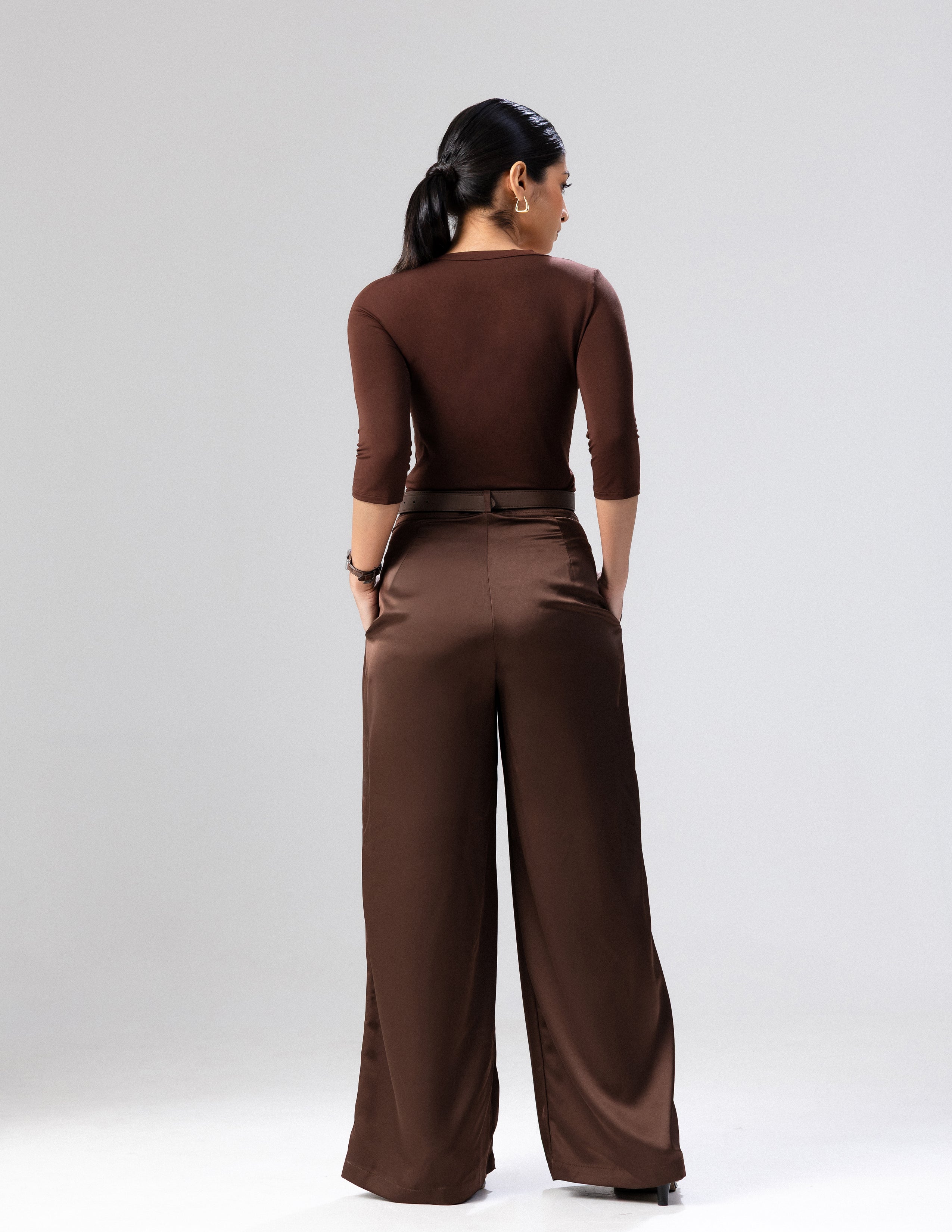 Front Pleated Wide Leg Pant