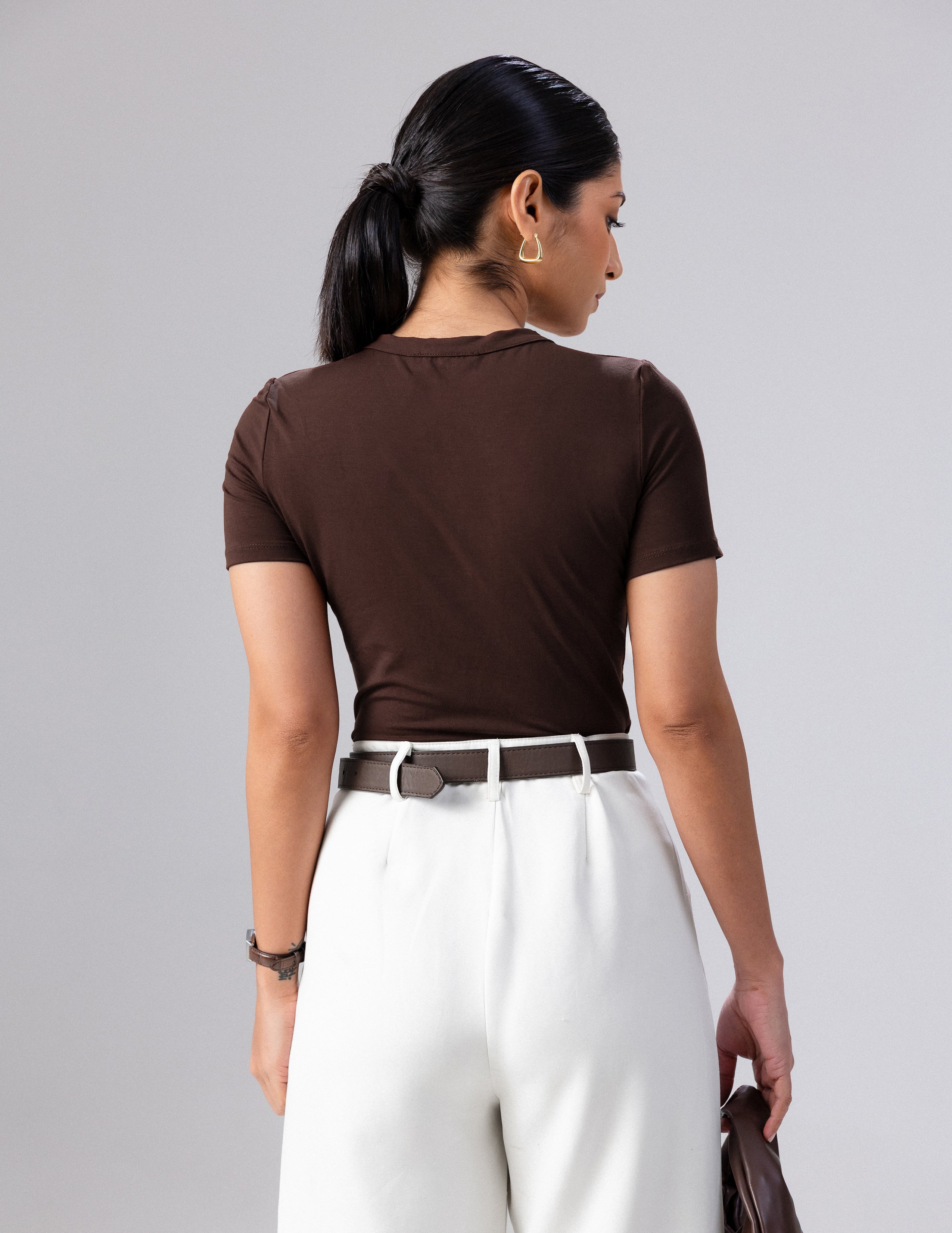 Button Detailed Short Sleeved Top