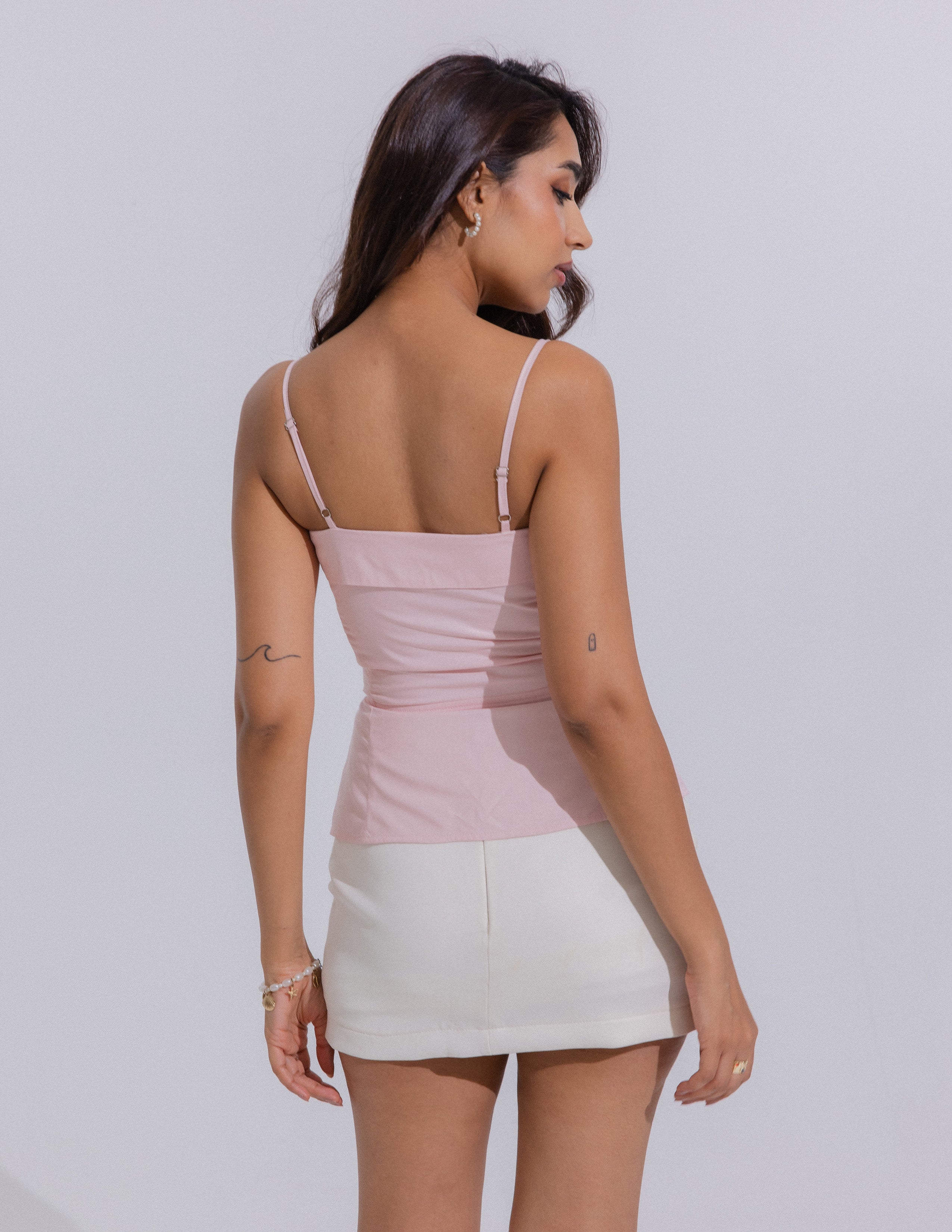 Front Tie Up Eyelet Detailed Corset Top